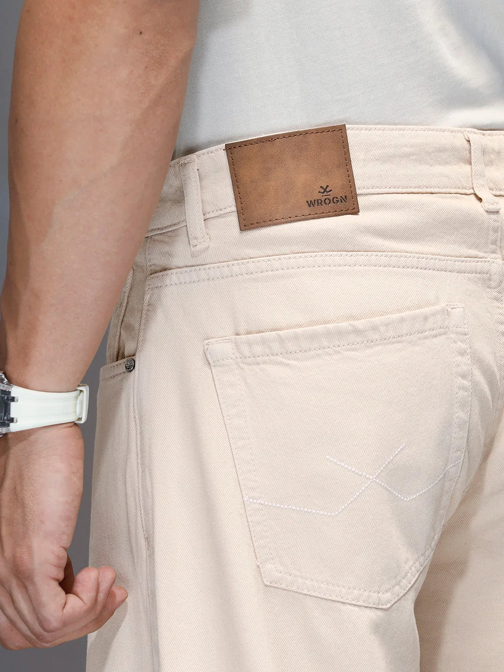 Men's Casual Loose Fit Jeans | Beige
