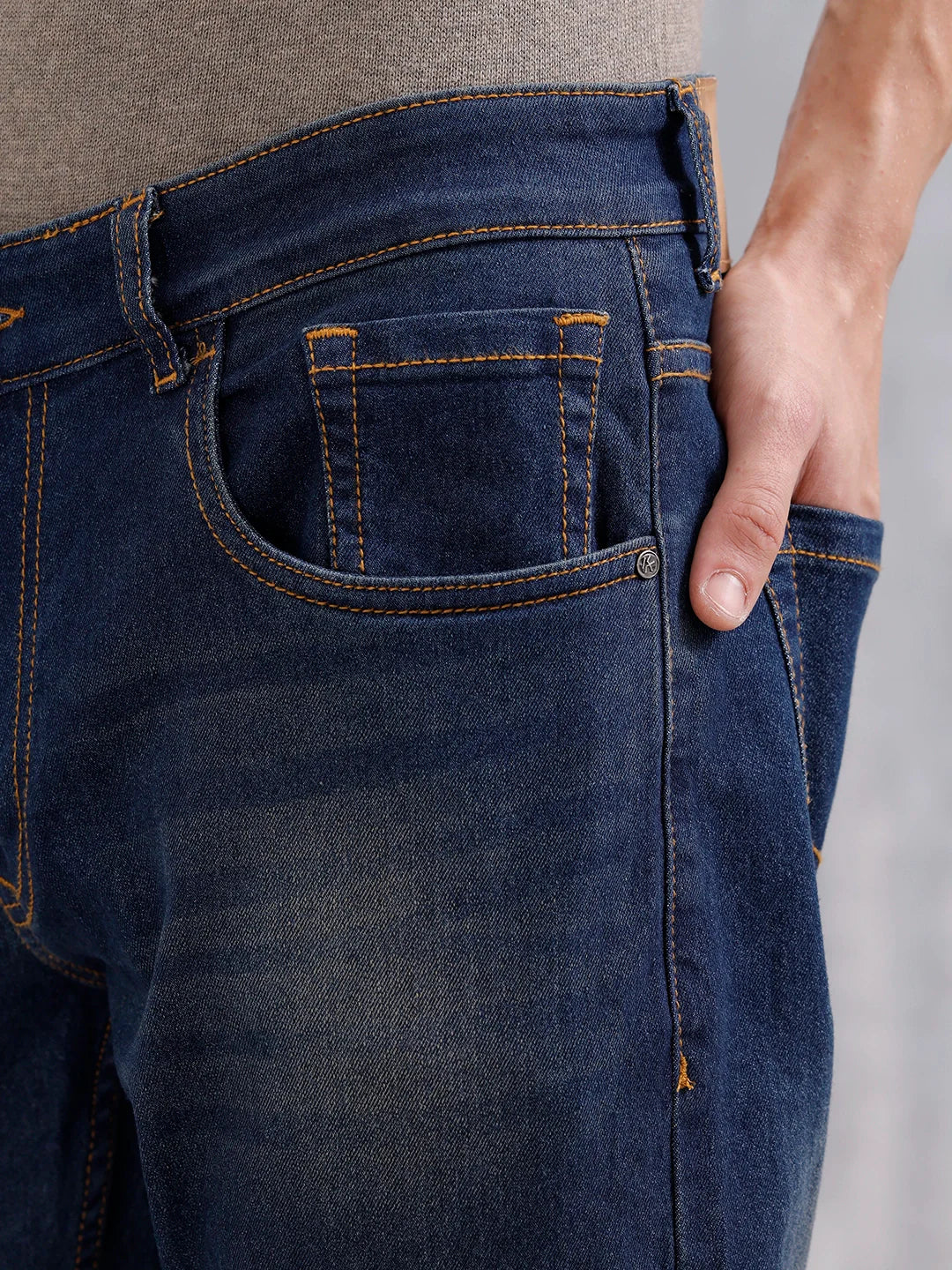 Men's Casual Slim Fit Jeans | Dark Stone
