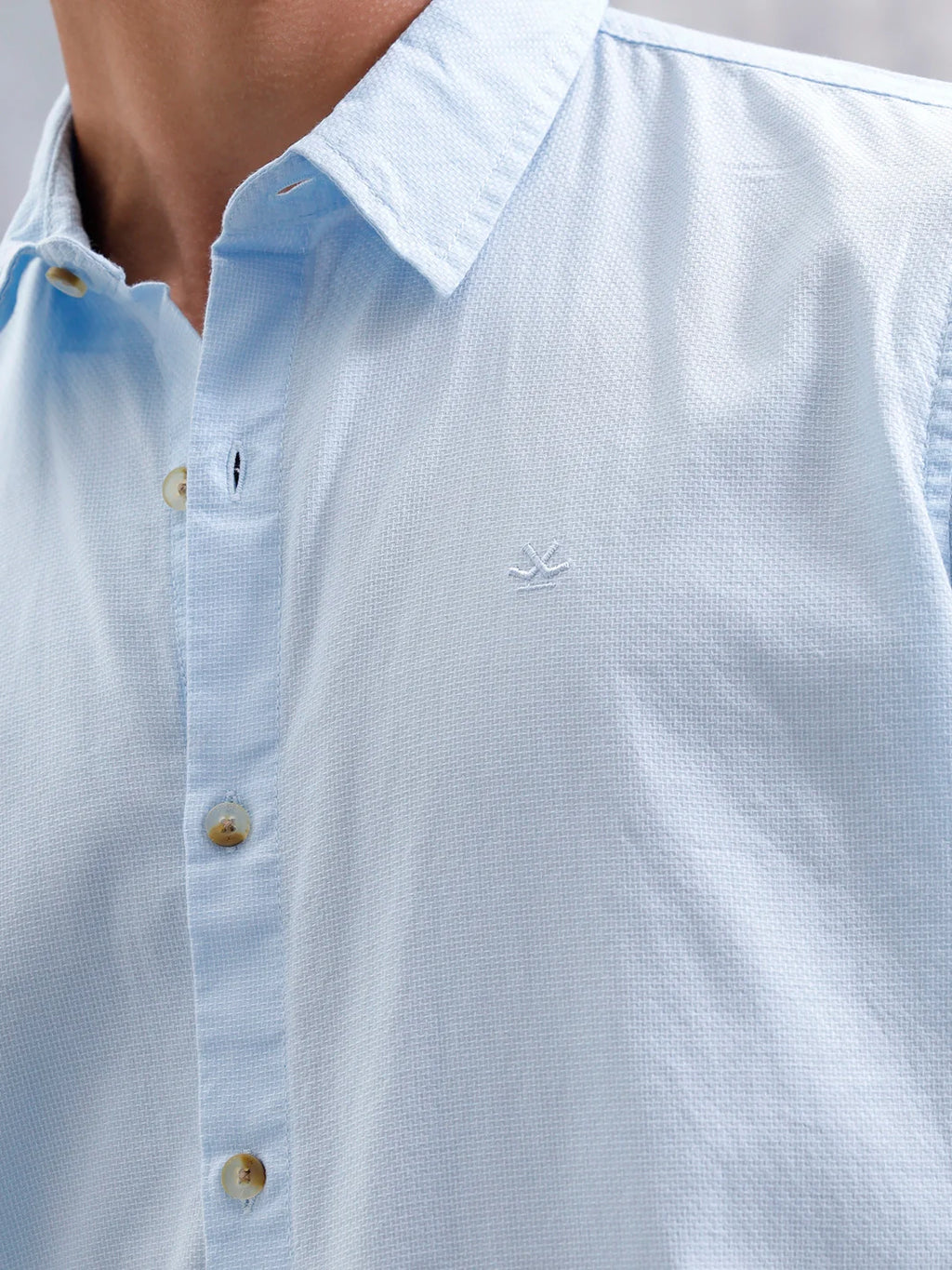 Men Casual Slim Fit Shirt | Light Blue