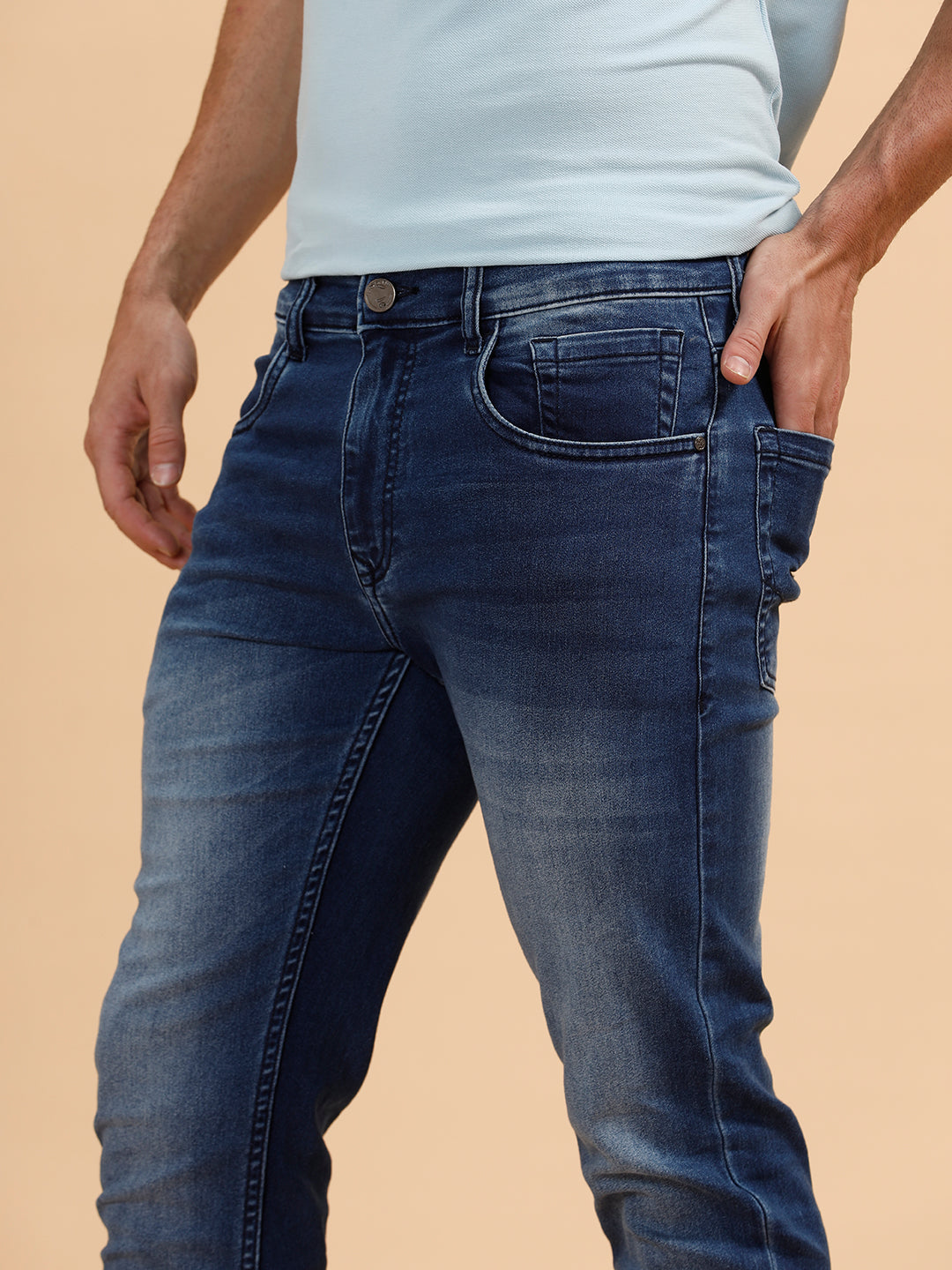Solid Heavy Fade Jeans | Blue