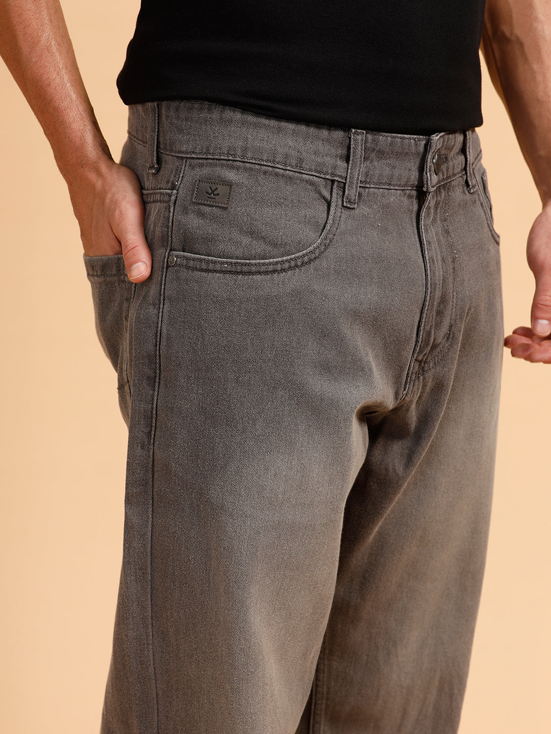 Solid Heavy Fade Anti Fit Jeans | Grey