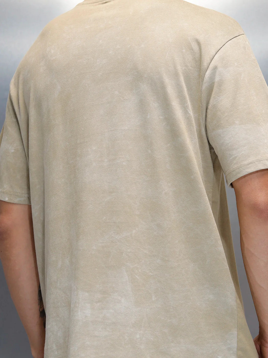 Washed Graphic Printed Oversized Fit T-Shirt | Khaki