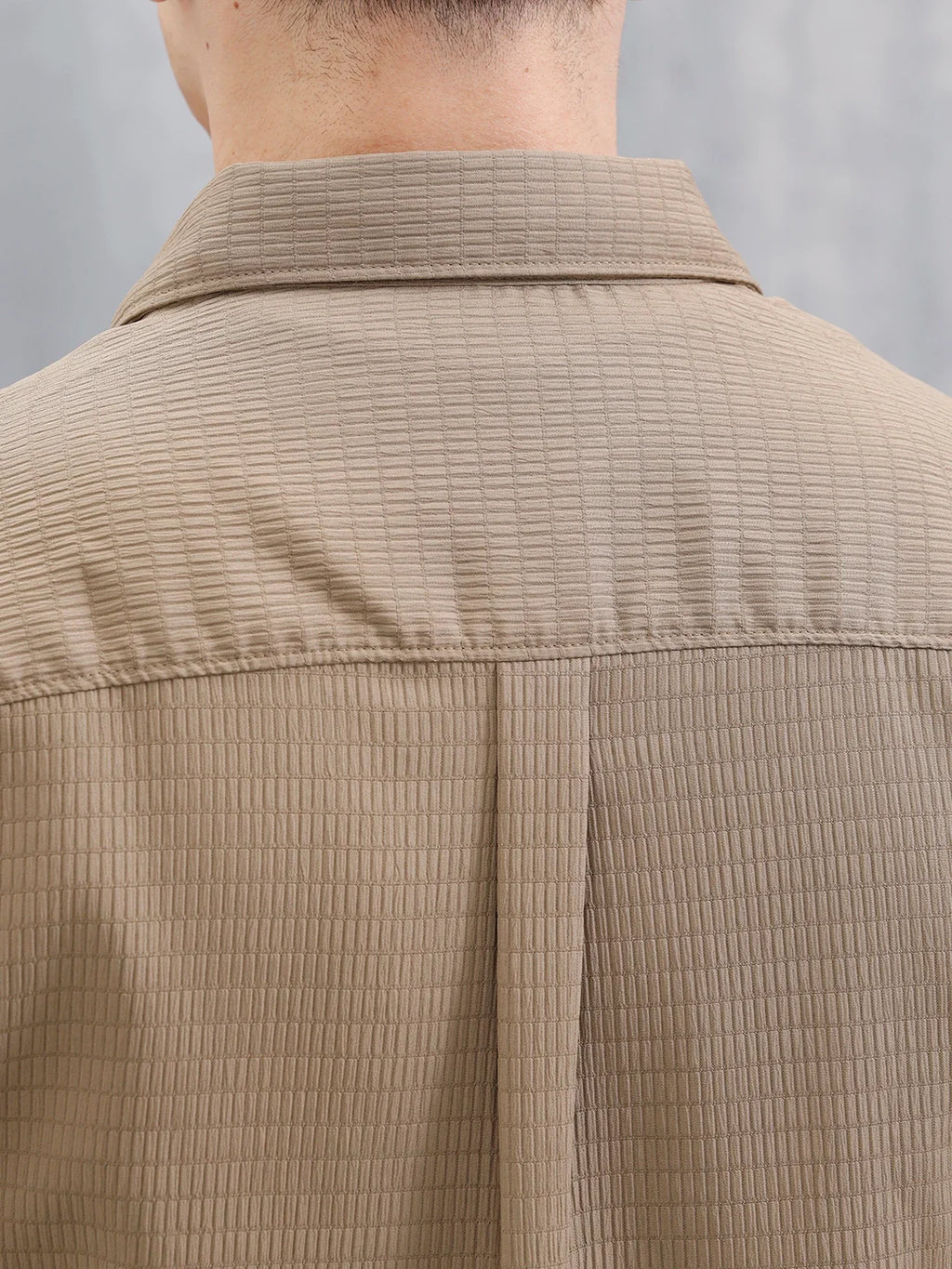 Wrogn Comfort Fit Self Textured Shirt | Khaki