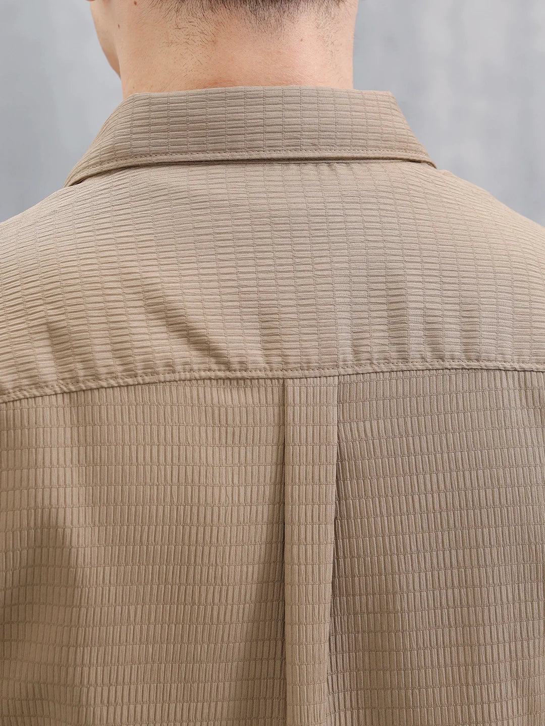 Wrogn Comfort Fit Self Textured Shirt | Khaki