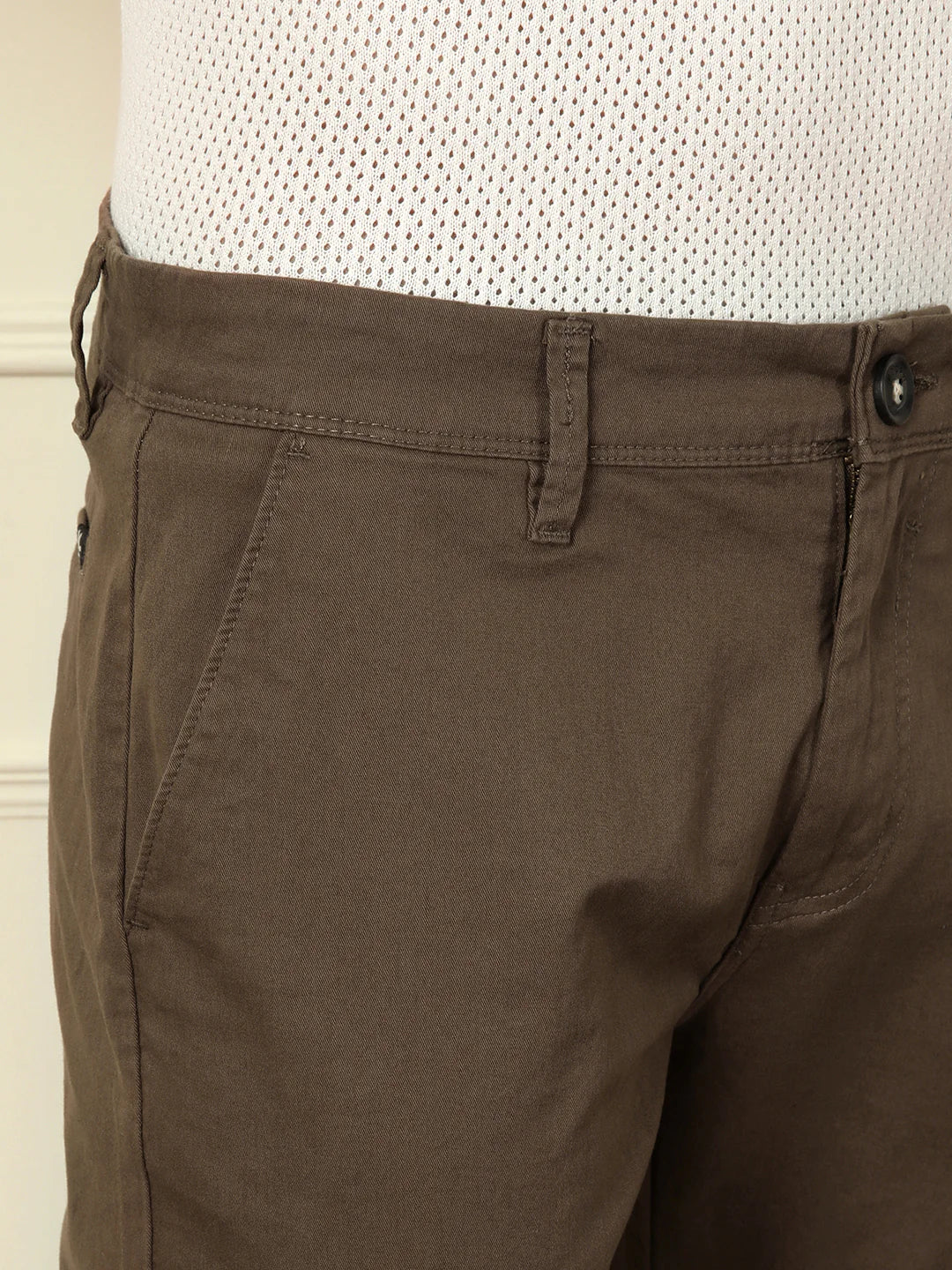 Soft Cotton Blend Chino Trouser | Brown