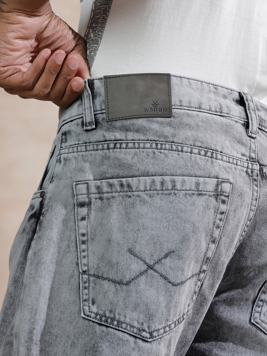 Heavy Fade Anti Fit Jeans | Light Grey