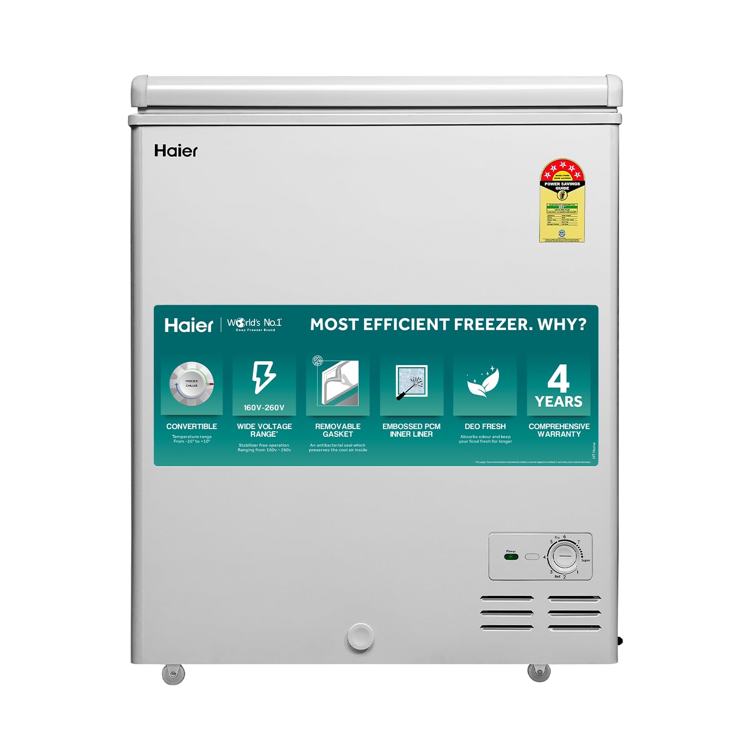 Haier 102 L Single Door Standard Deep Freezer  (White, HFC 145 SM5)