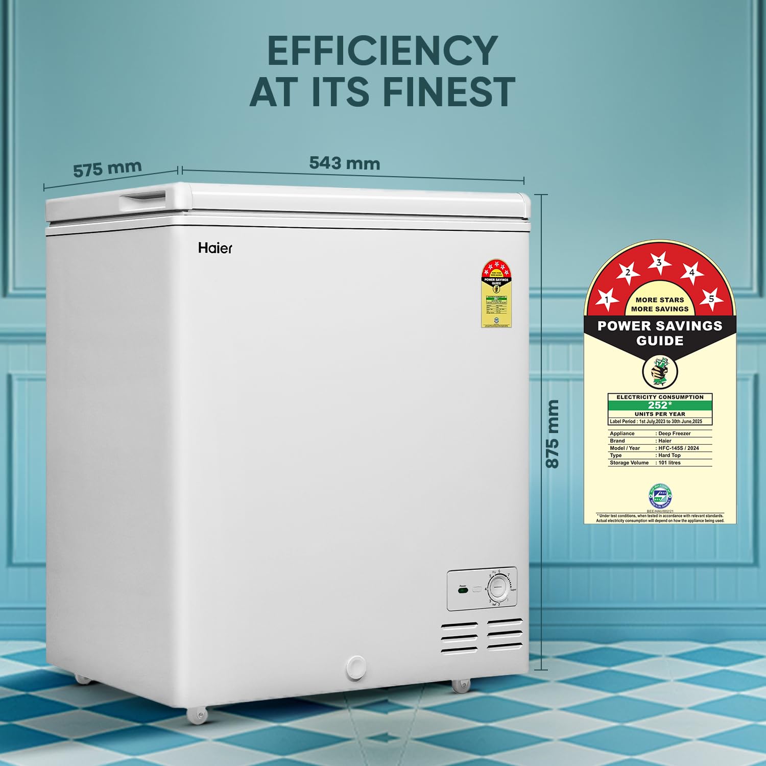 Haier 102 L Single Door Standard Deep Freezer  (White, HFC 145 SM5)