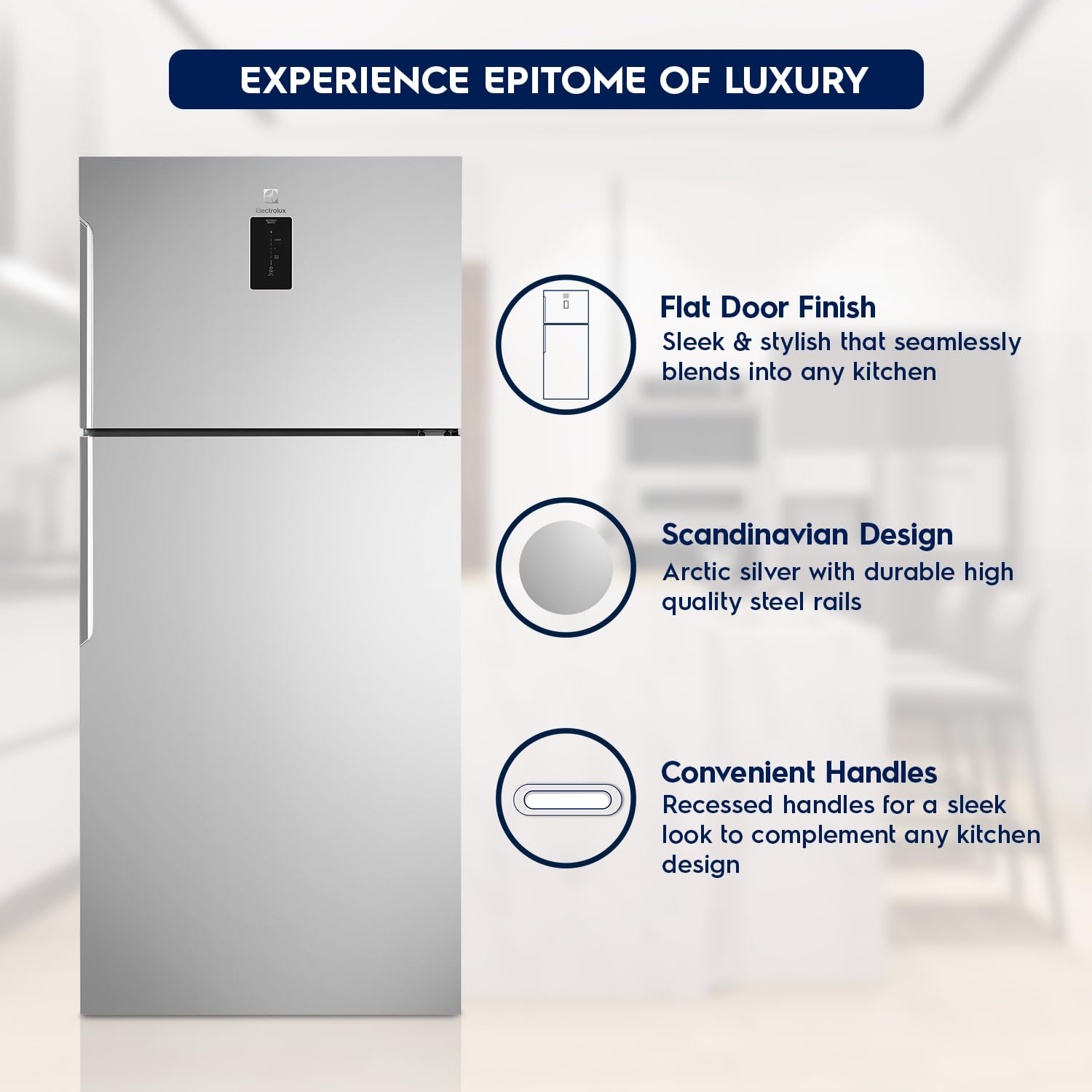 Electrolux 573L Frost Free Inverter Double Door Refrigerator, Top Freezer, TasteLockAuto & TasteGuard Technology, Arctic Silver Steel, UltimateTaste 500, ETE5700C-A | Open Box like New |