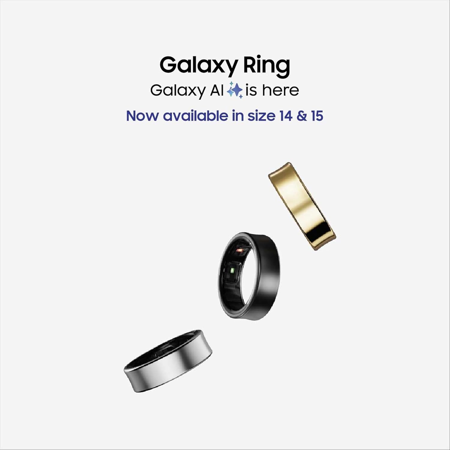 Samsung Galaxy Ring, with Smart AI, Size First W/Sizing Kit, No App Subscription, Fitness Monitor, Sleep Tracker, Up to 7-Day Battery