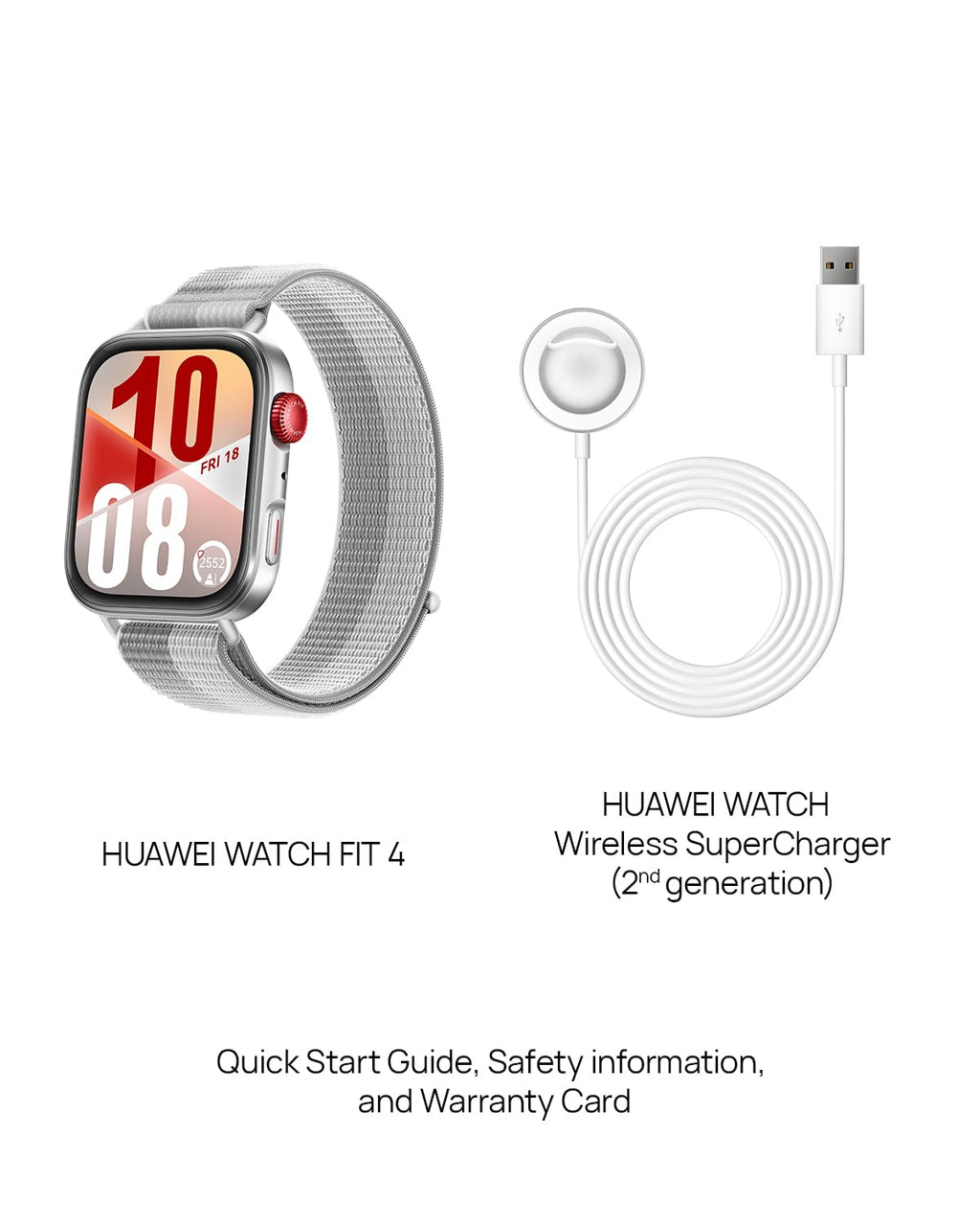 HUAWEI Watch FIT 4 smartwatch, 1.82" Large Display, Up to 10-Day Battery Life, Dual Band GPS, 100+ Sports Modes, Fitness Health Tracker, Emotional Assistant, Compatible with Android iOS
