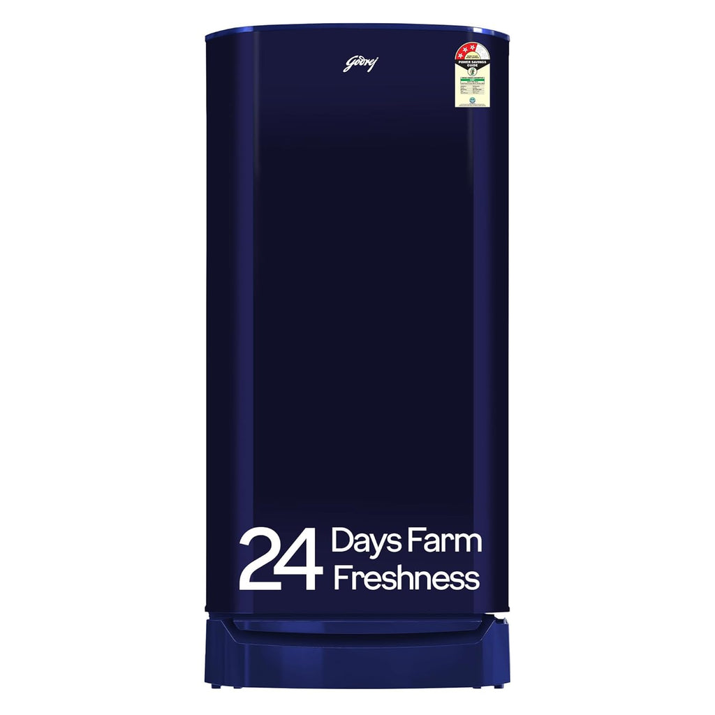 Godrej 183 L 3 Star | Farm Fresh Crisper Technology | Turbo Cooling Technology | Wide Shelf | Direct Cool Single Door Refrigerator(RD R190C WRF NY BL, Navy Blue)