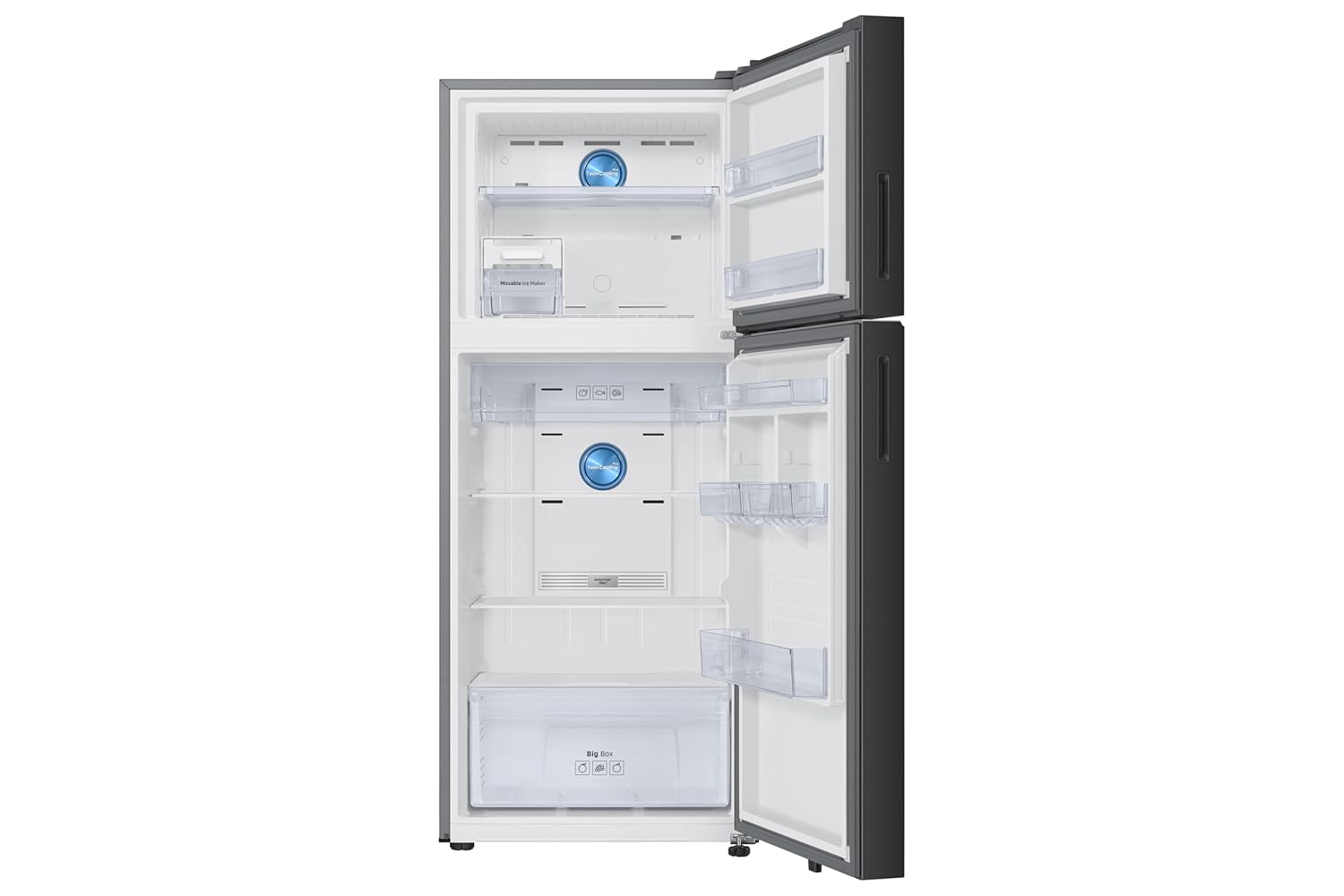Samsung 396 L, 2 Star, Convertible 5-in-1, Digital Inverter, Frost Free Double Door (RT41DB6A4B22HL, Clean Black)