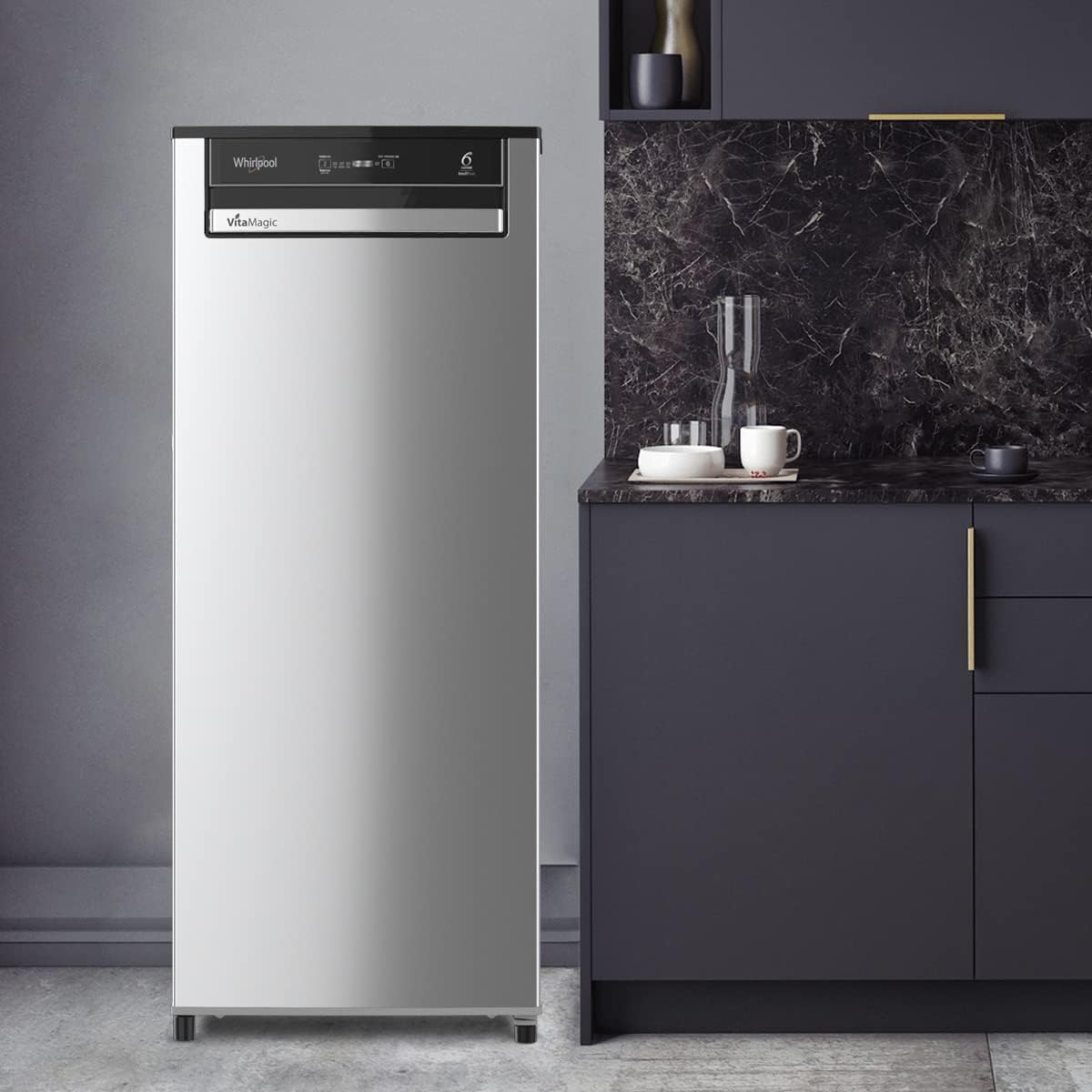 Whirlpool 192 L 3 Star Vitamagic PRO Frost Free Direct-Cool Single Door Refrigerator (215 VMPRO PRM 3S RADIANT STEEL-Z Fridge, Silver)