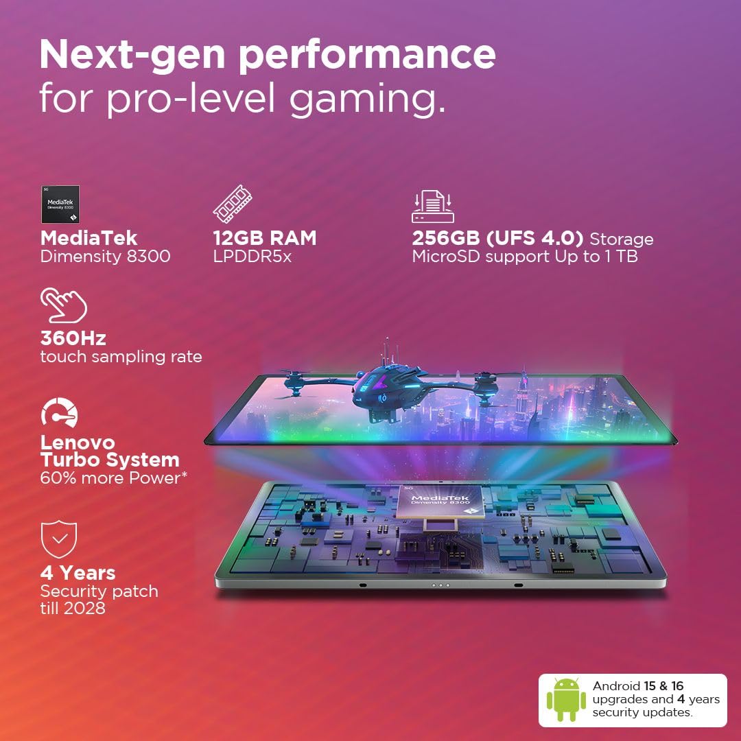 Lenovo {Smartchoice} Idea Tab Pro with Pen Plus | 12.7" 3K Display | 144 Hz Refresh |AI-Enabled | MediaTek Dimensity 8300 |  Quad JBL Speakers | 10200 mAh Battery with 45 W Charger | WiFi 6e