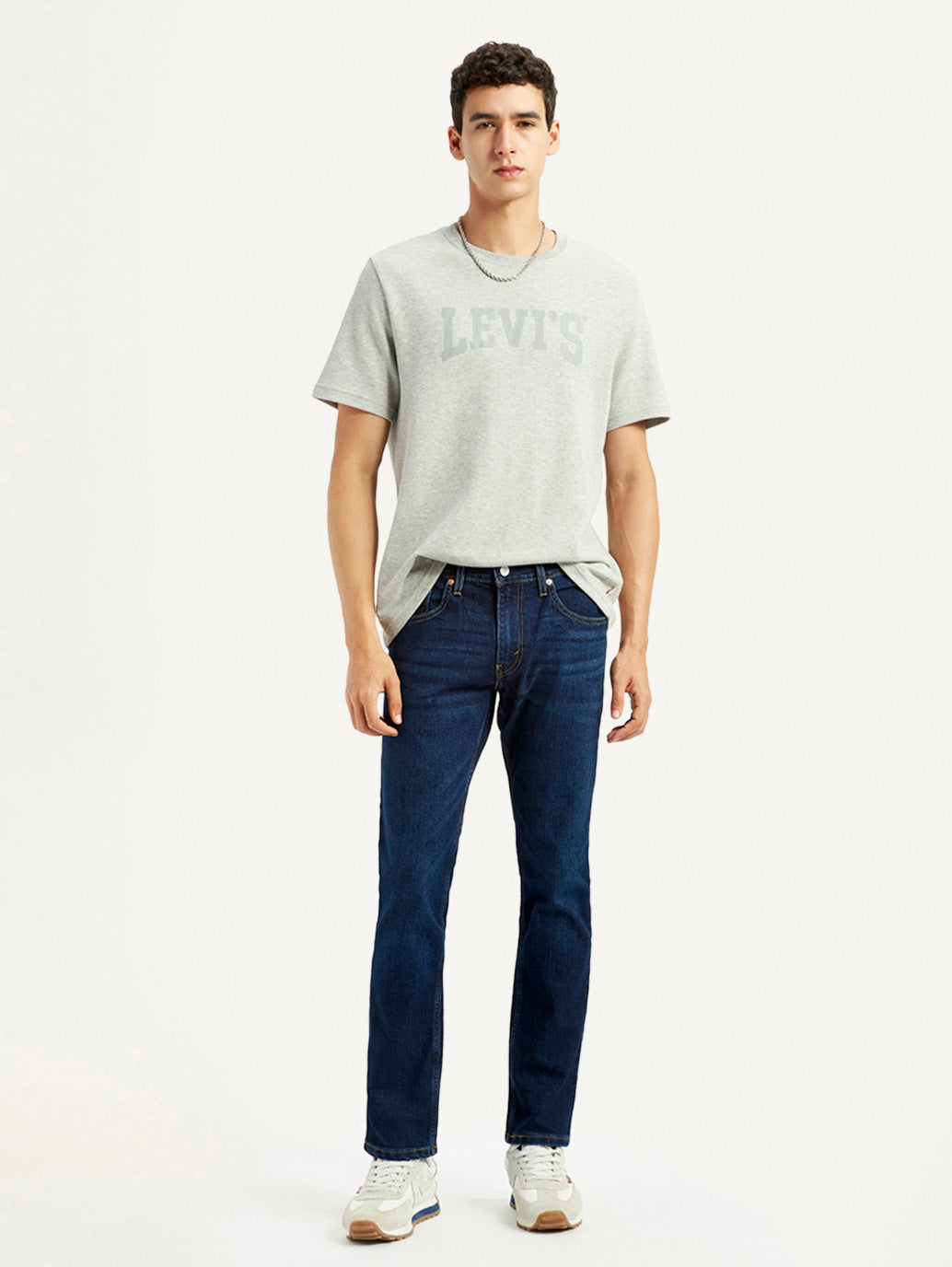 Men's 65504 Dark Blue Skinny Fit Mid Rise Jeans