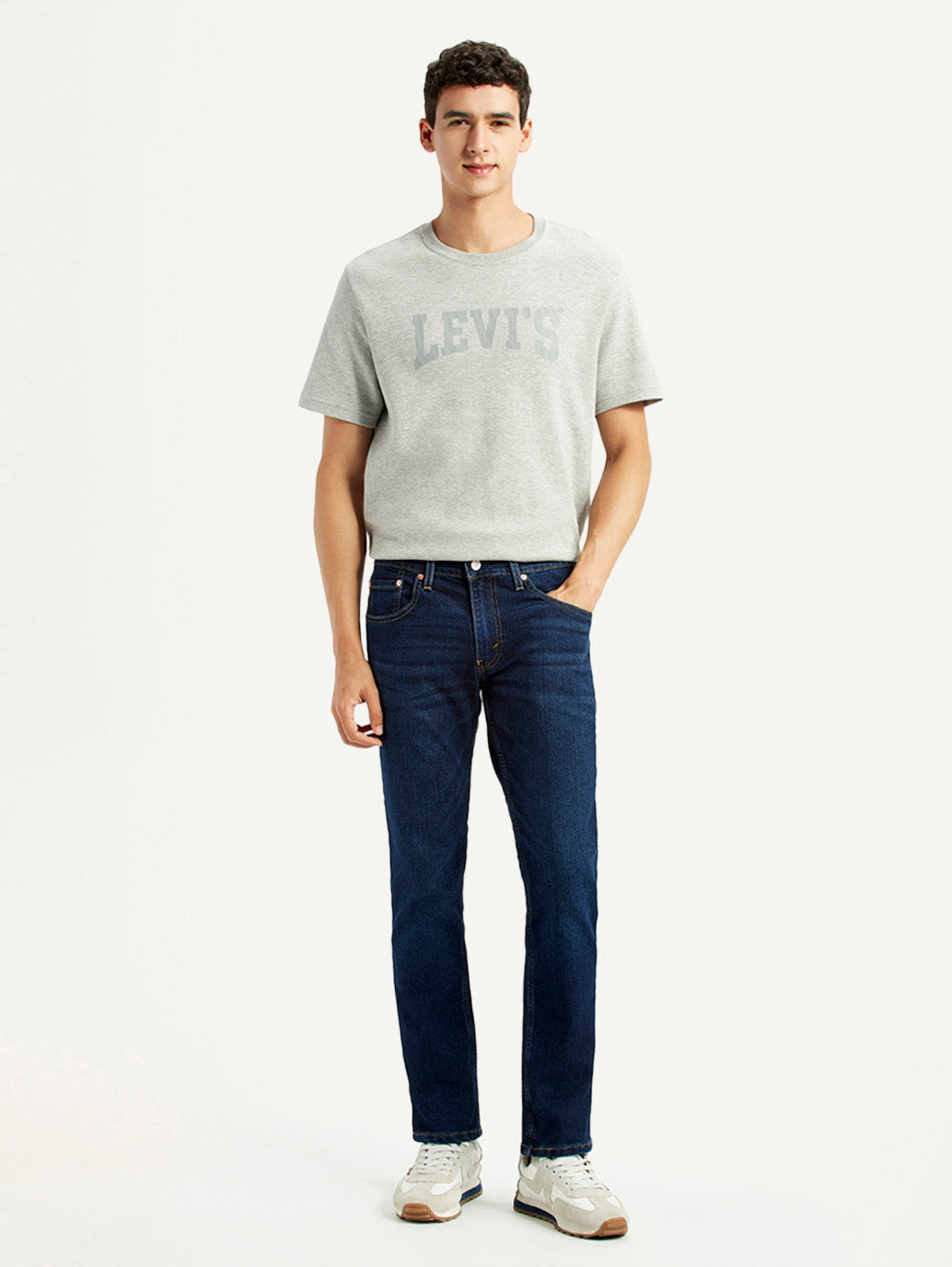 Men's 65504 Dark Blue Skinny Fit Mid Rise Jeans
