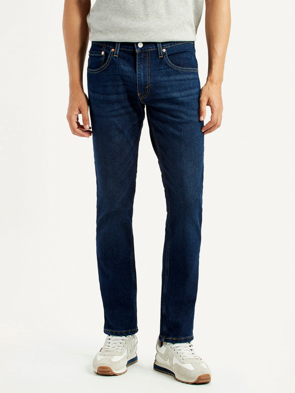 Men's 65504 Dark Blue Skinny Fit Mid Rise Jeans