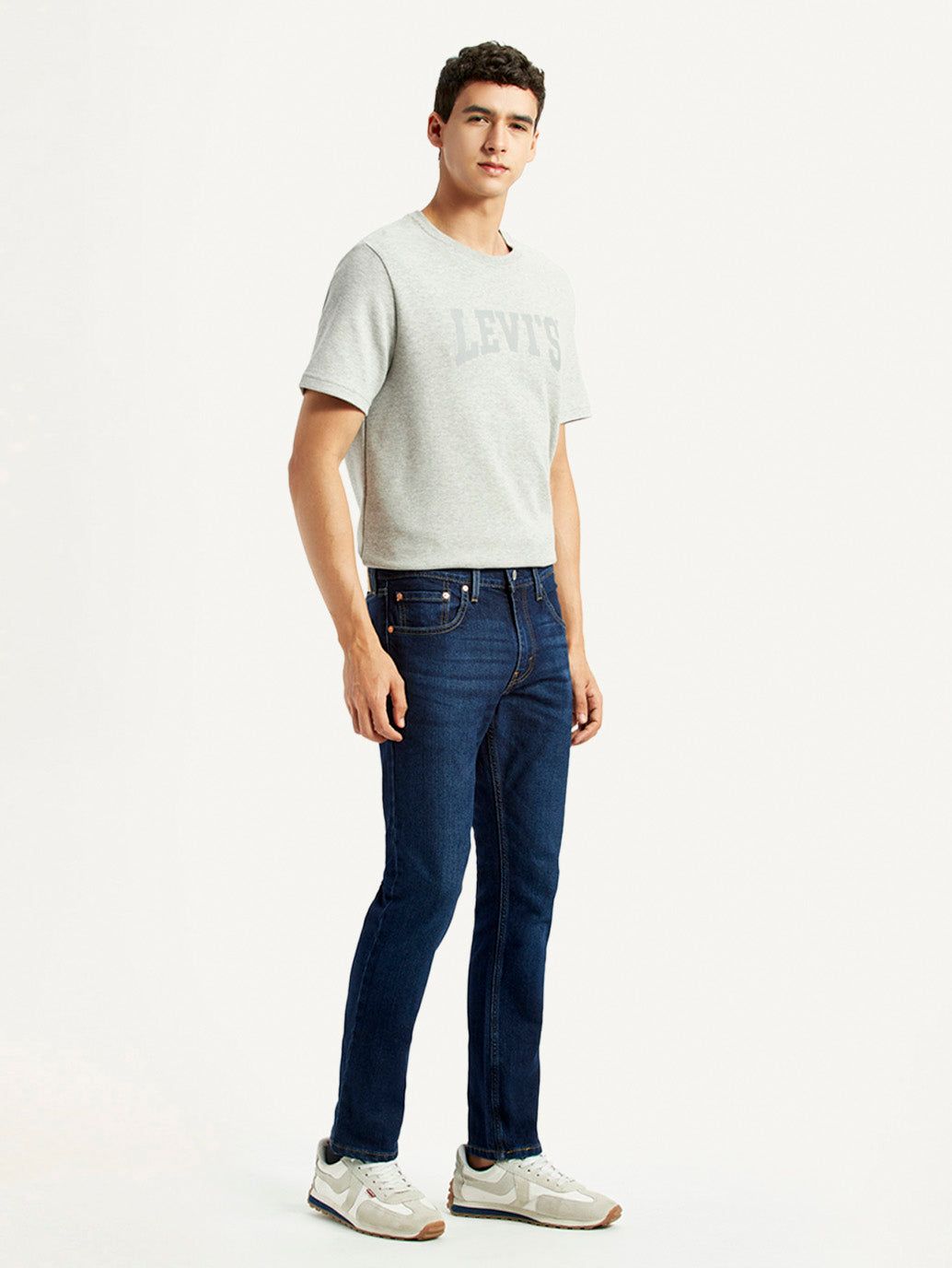 Men's 65504 Dark Blue Skinny Fit Mid Rise Jeans