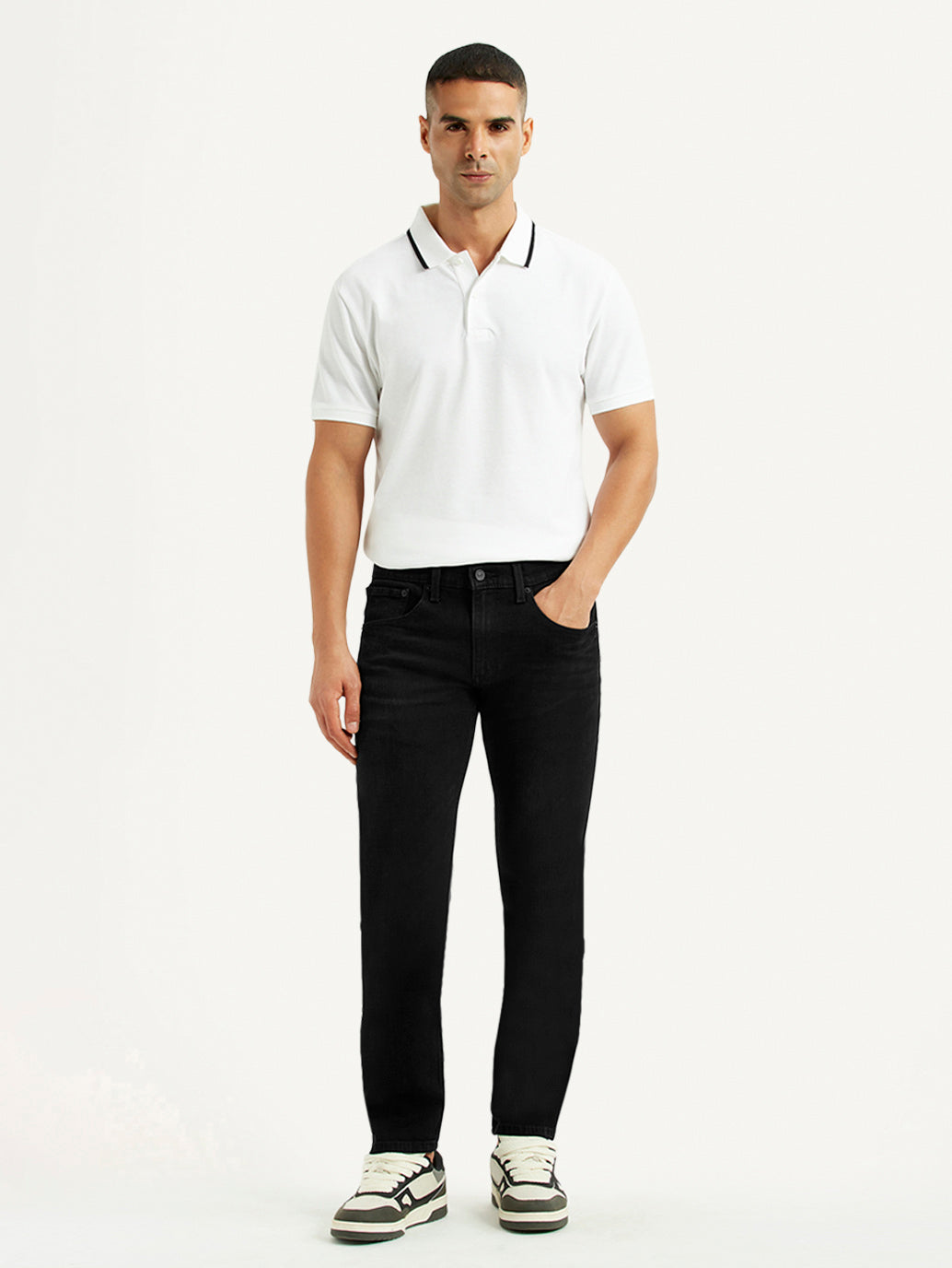 Men's 65504 Black Skinny Fit Mid Rise Jeans