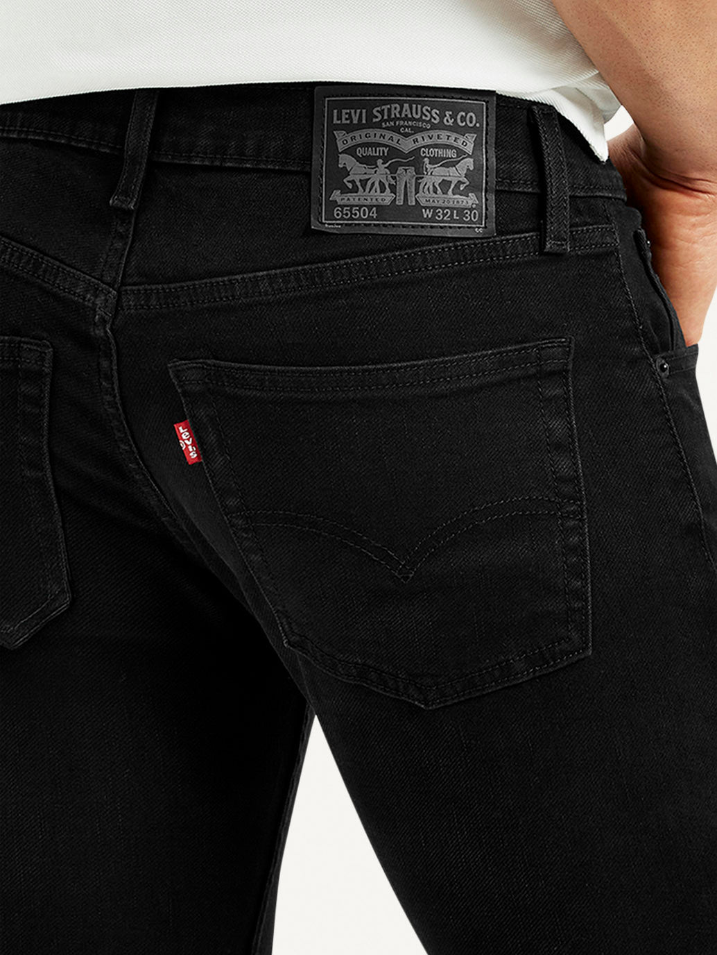 Men's 65504 Black Skinny Fit Mid Rise Jeans