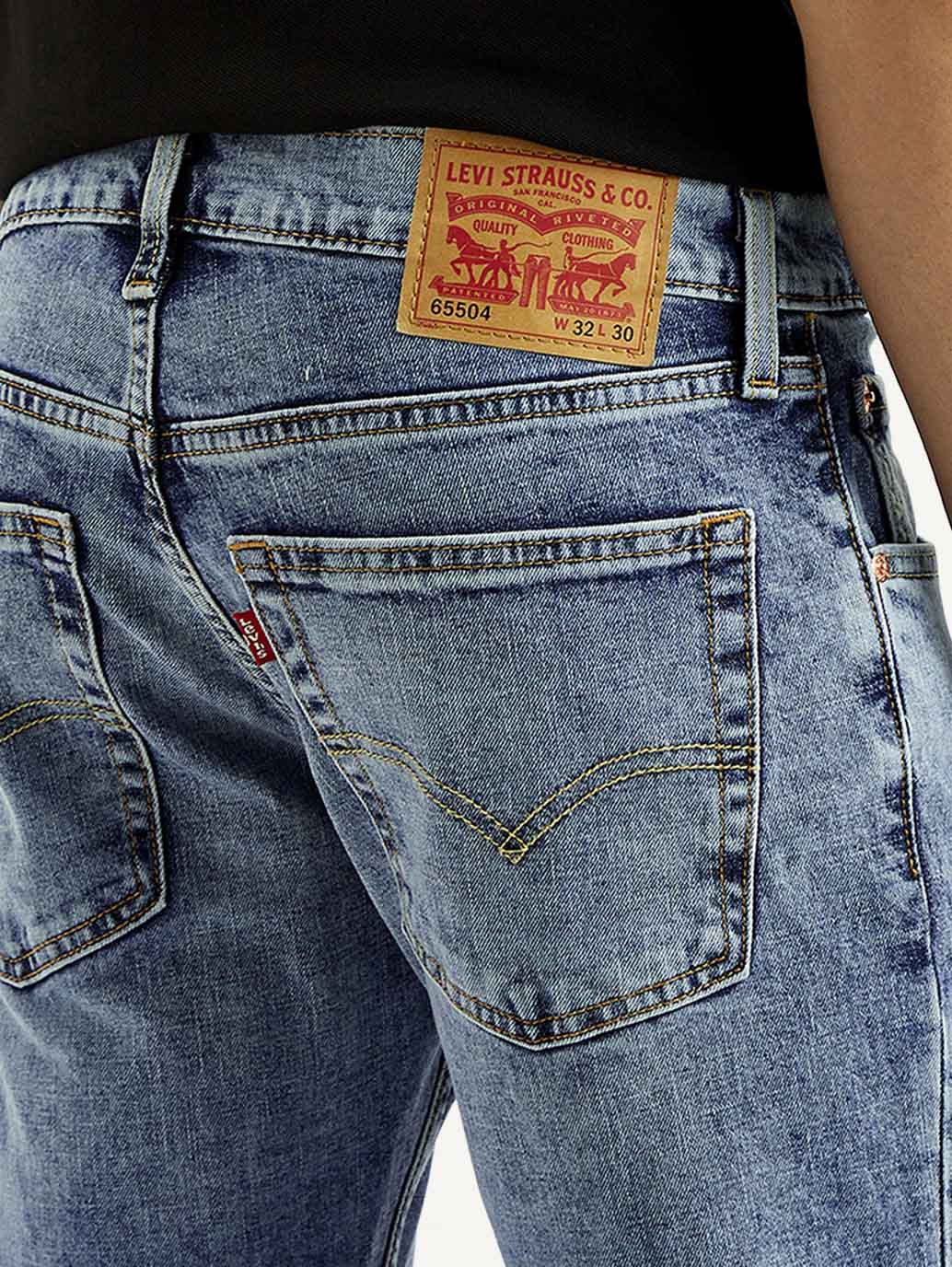 Men's 65504 Light Blue Skinny Fit Mid Rise Jeans