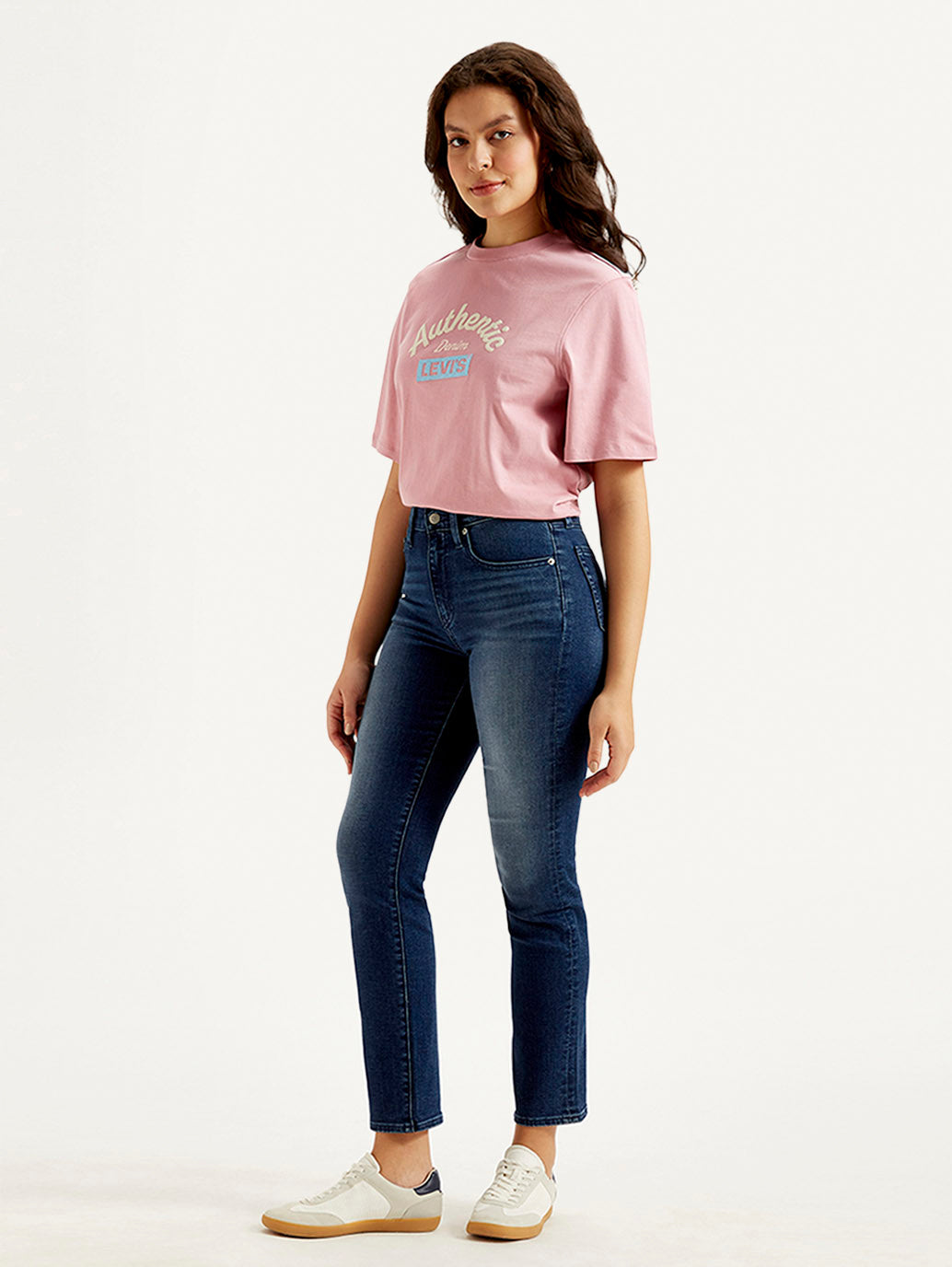 Women's 724 Blue Straight Fit High Rise Jeans