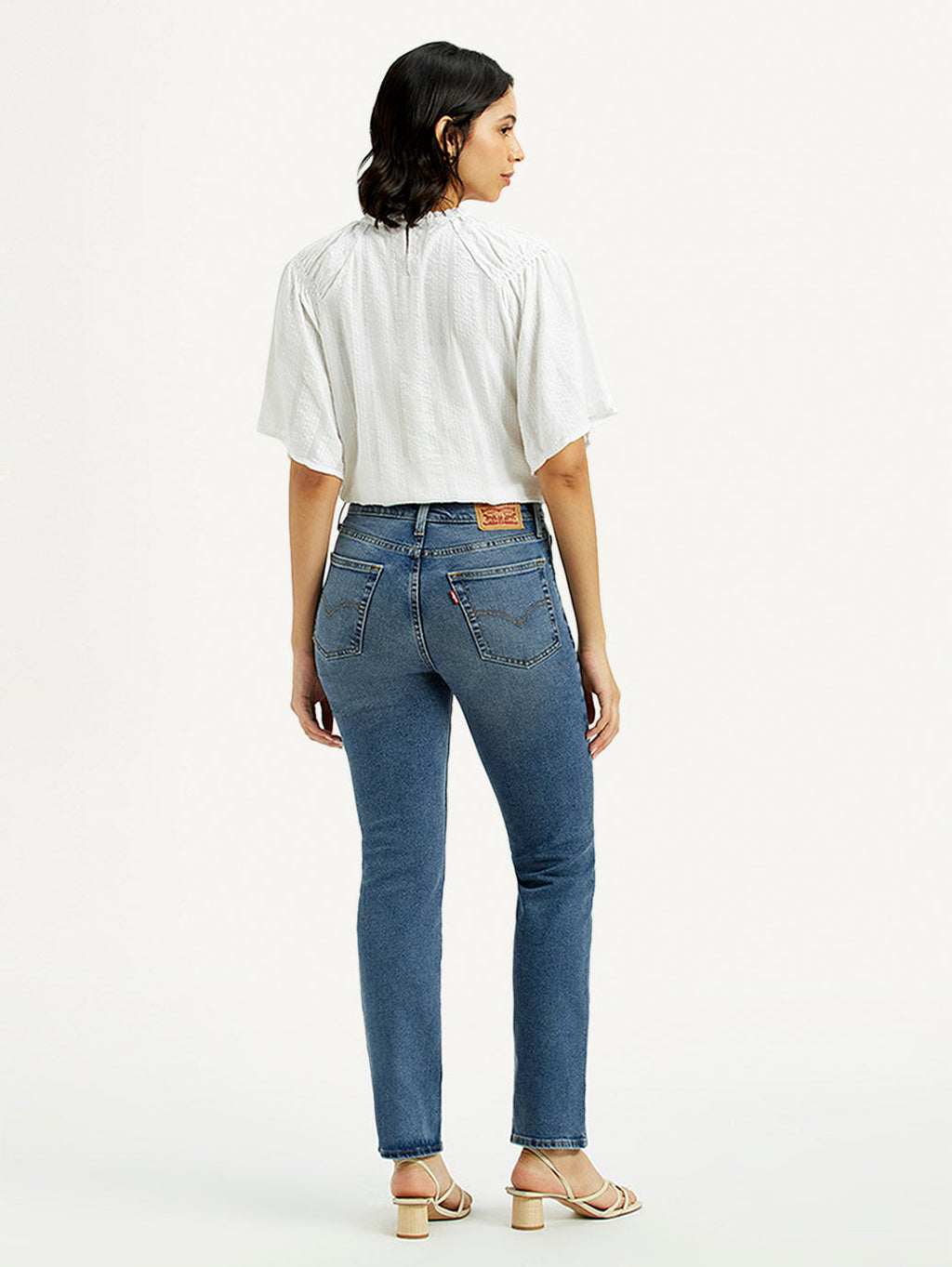 Women's 724 Med Indigo Straight Fit High Rise Jeans