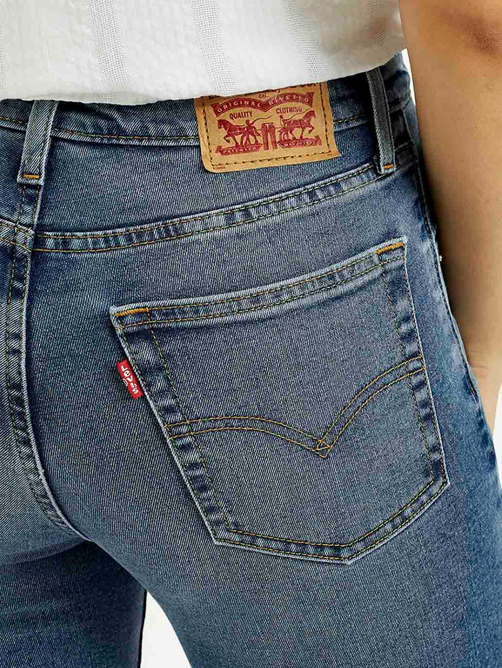Women's 724 Med Indigo Straight Fit High Rise Jeans