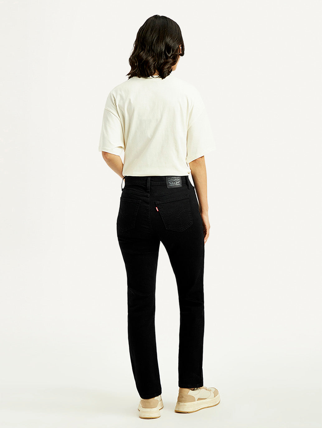 Women's 724 Black Straight Fit High Rise Jeans
