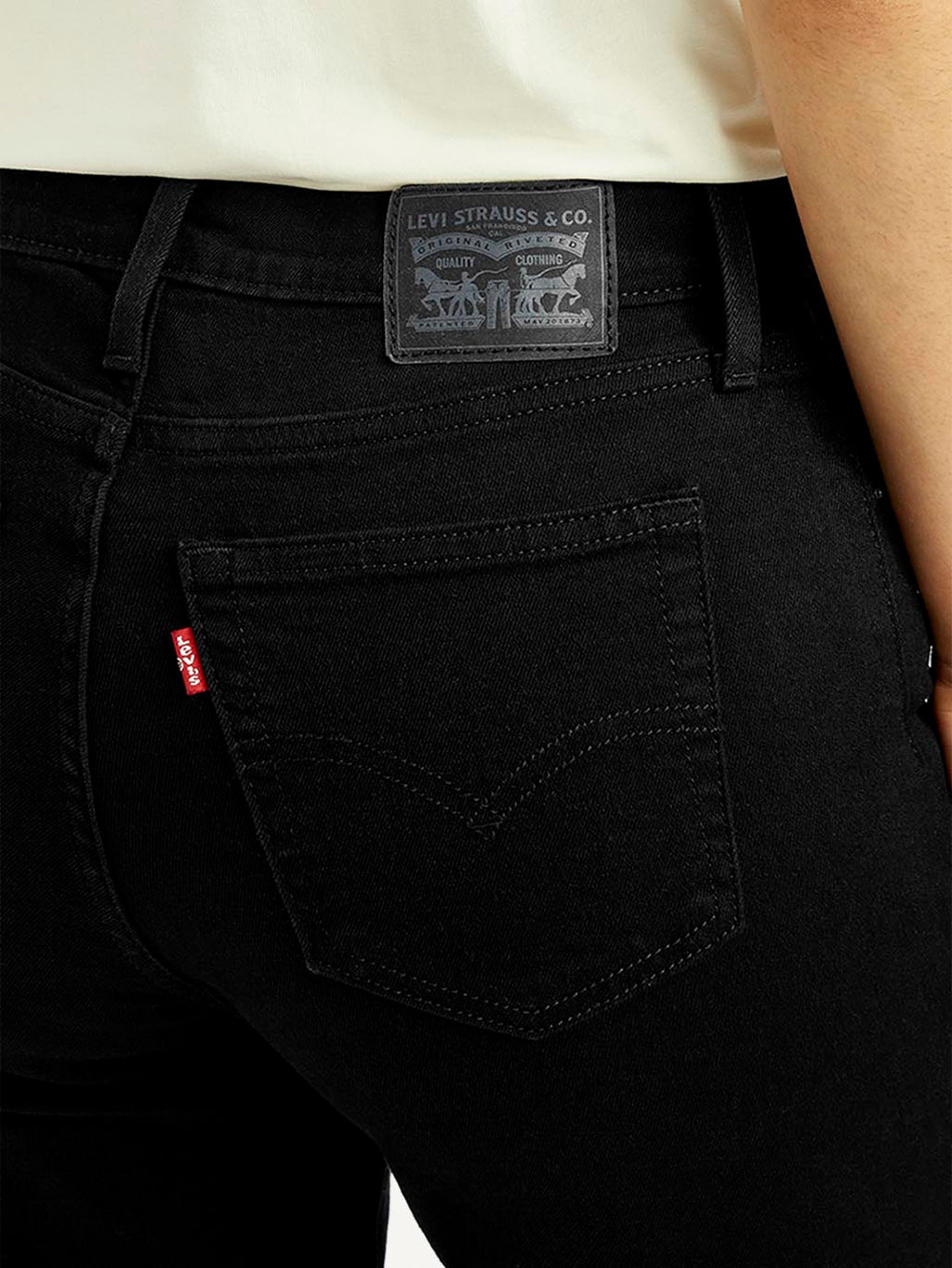 Women's 724 Black Straight Fit High Rise Jeans