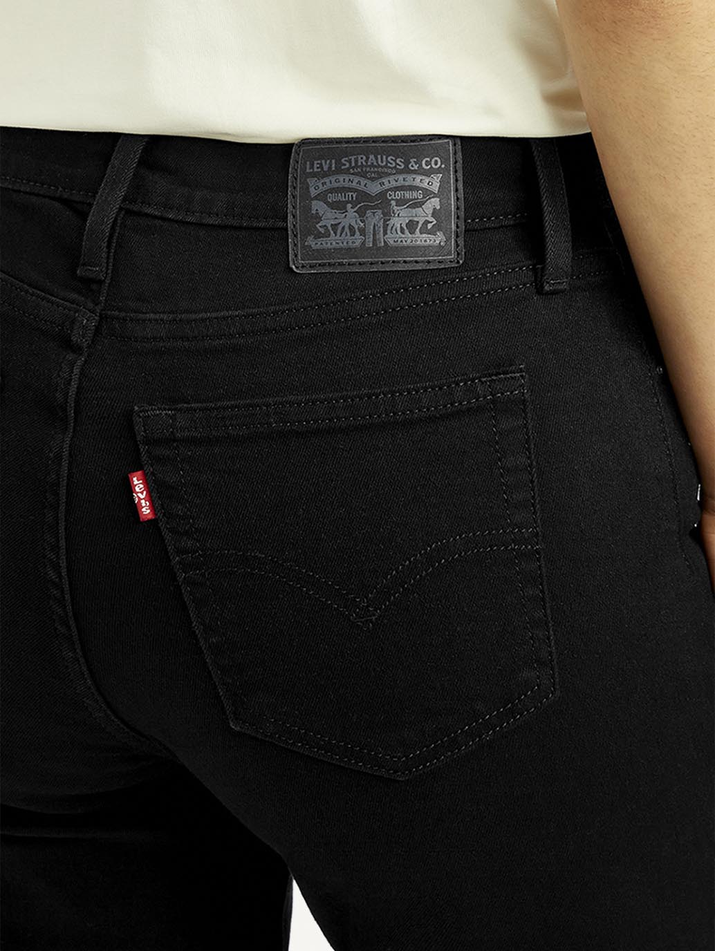 Women's 724 Black Straight Fit High Rise Jeans