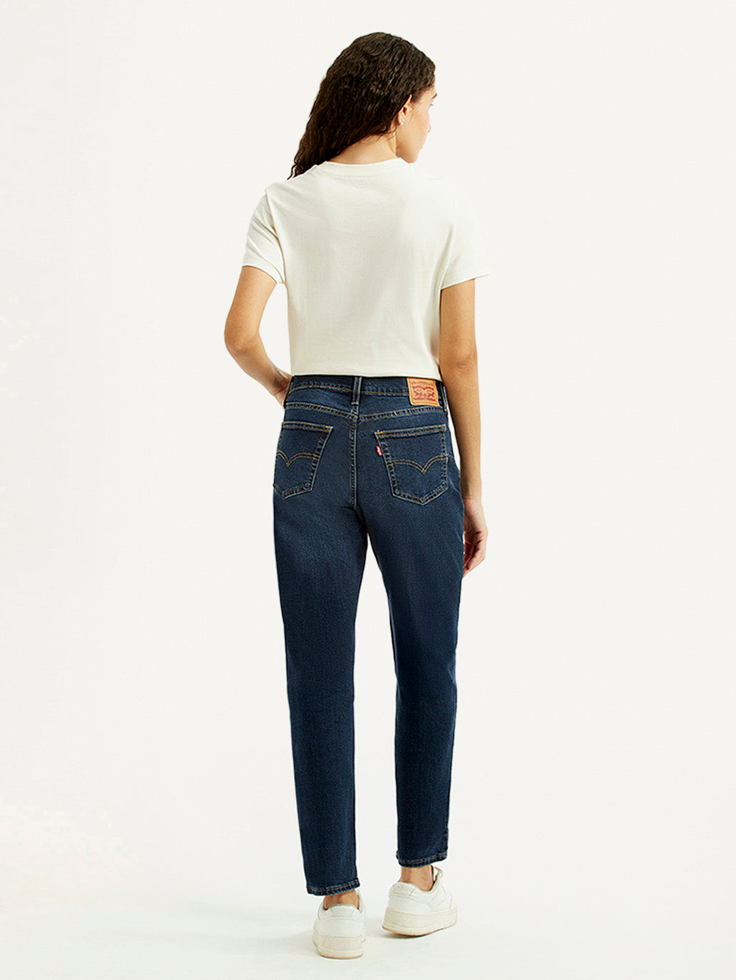 Women's 724 Navy Slim Straight Fit Mid Rise Jeans