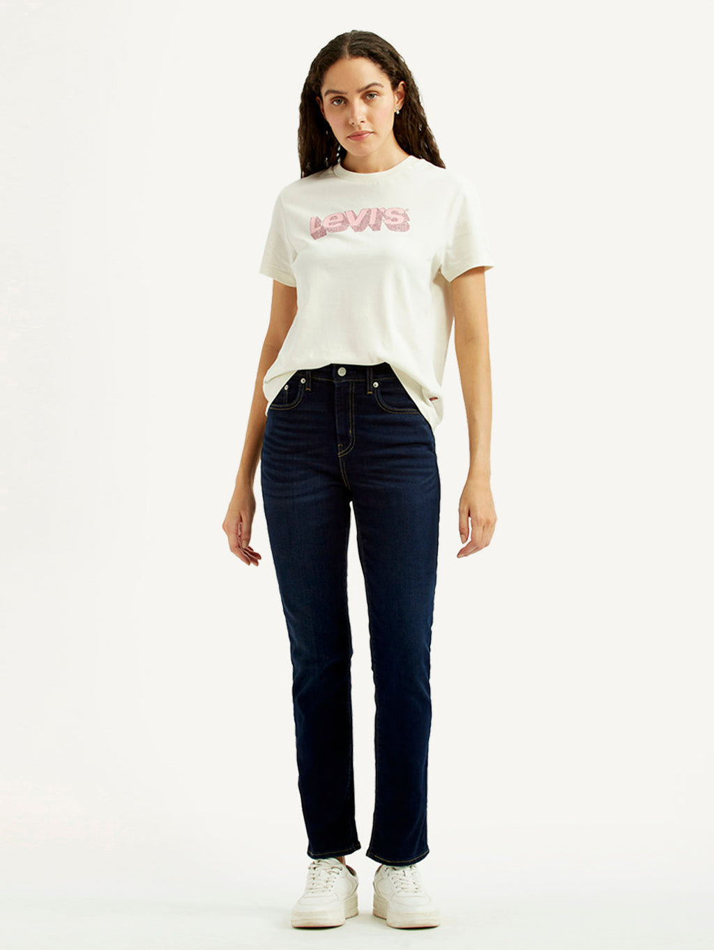 Women's 724 Dark Blue Slim Straight Fit High Rise Jeans