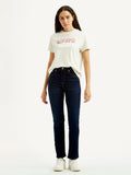Women's 724 Dark Blue Slim Straight Fit High Rise Jeans