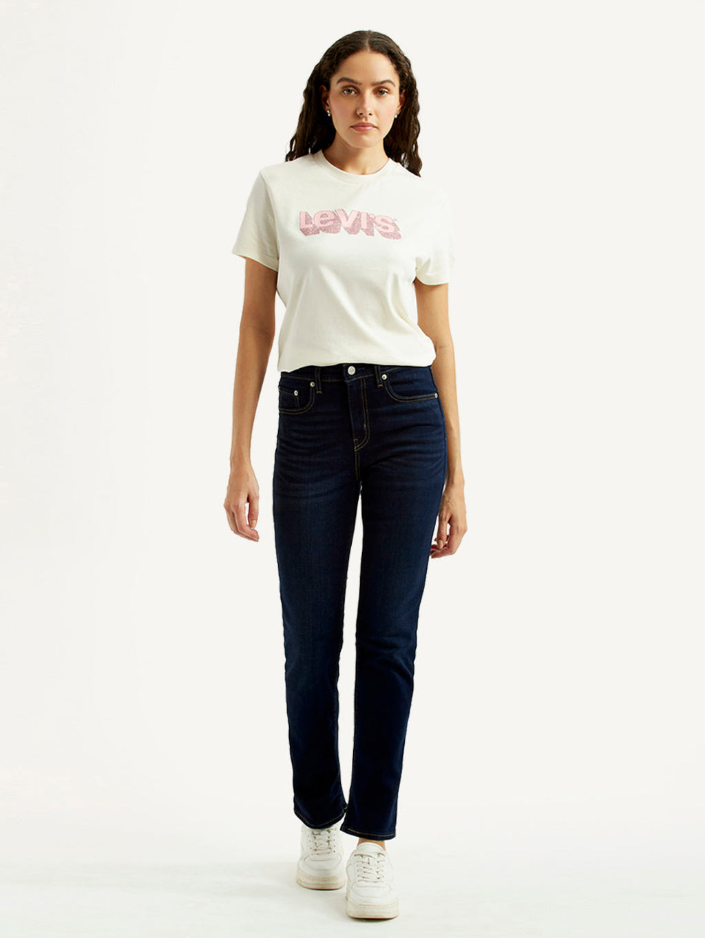 Women's 724 Dark Blue Slim Straight Fit High Rise Jeans