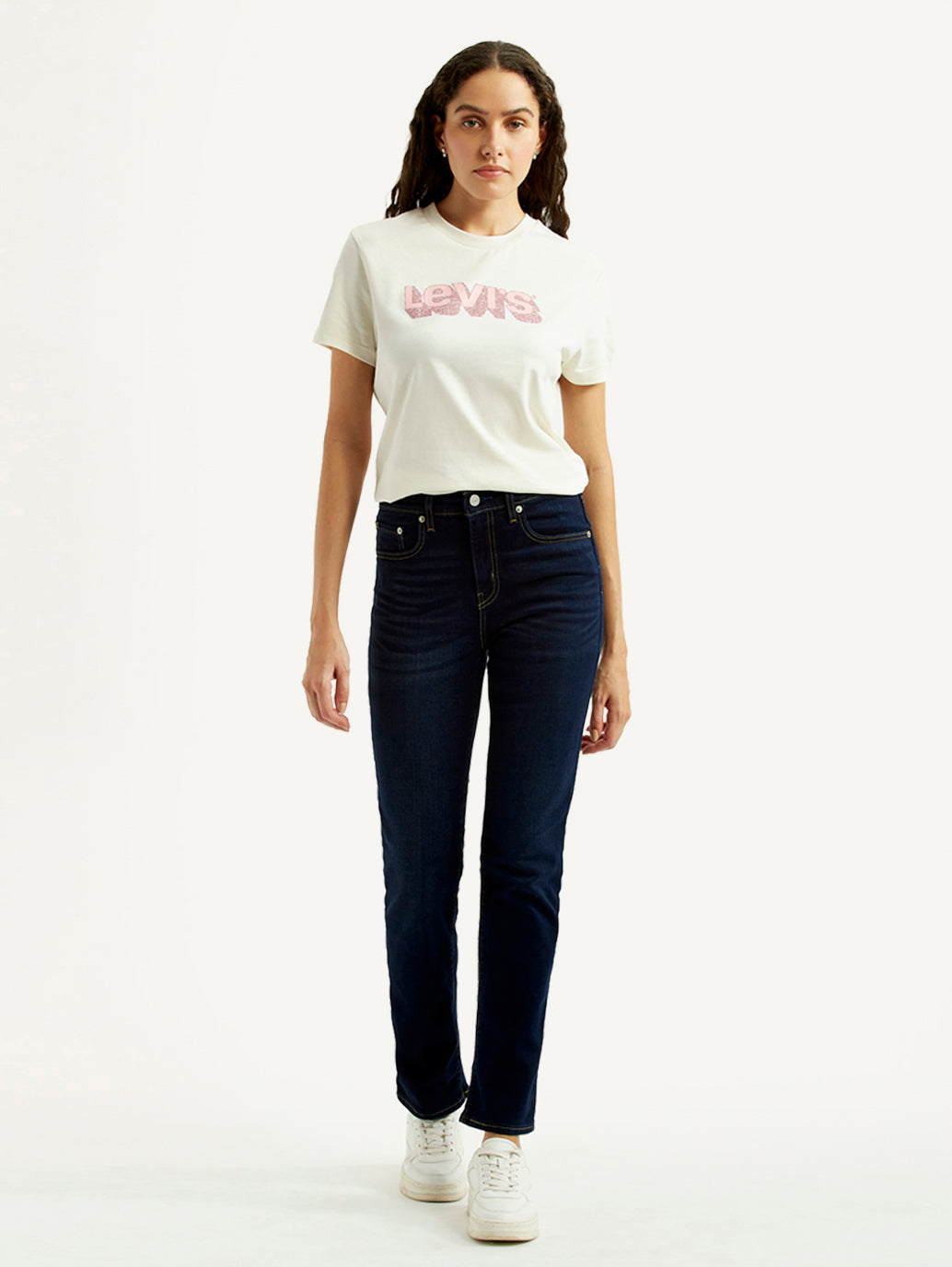 Women's 724 Dark Blue Slim Straight Fit High Rise Jeans