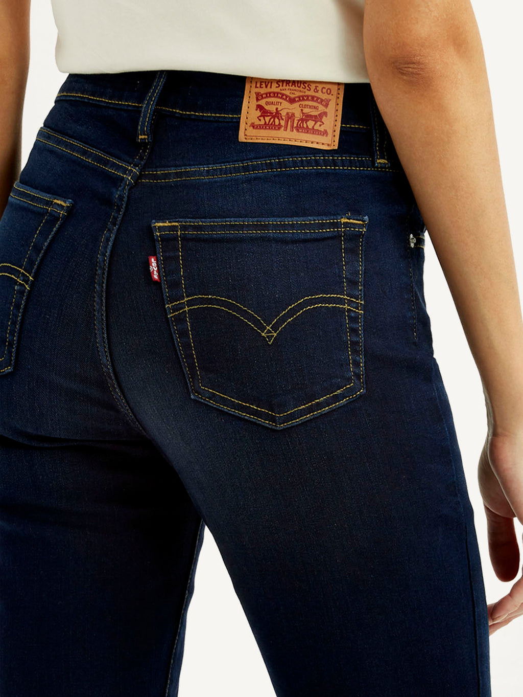Women's 724 Dark Blue Slim Straight Fit High Rise Jeans