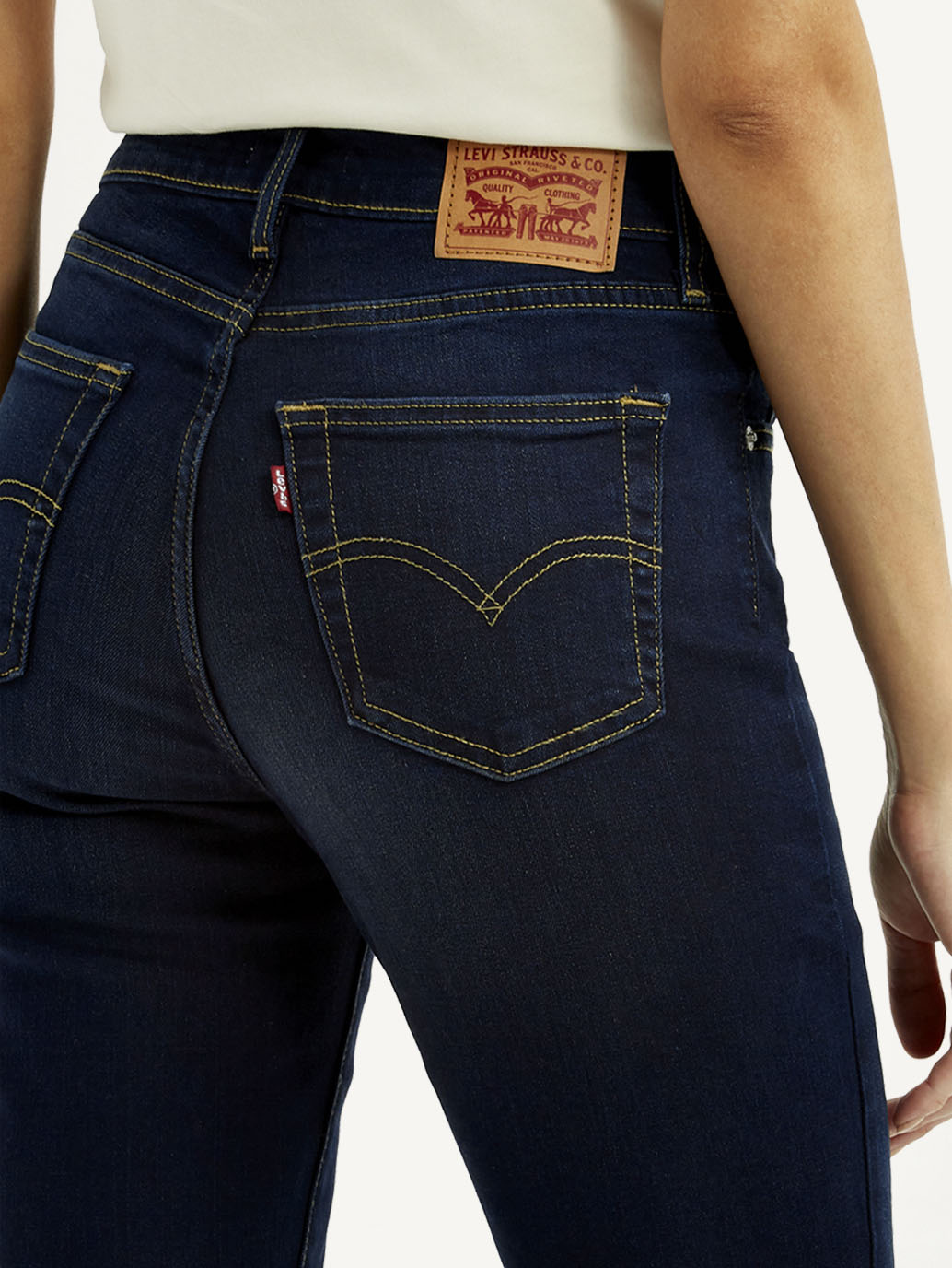 Women's 724 Dark Blue Slim Straight Fit High Rise Jeans