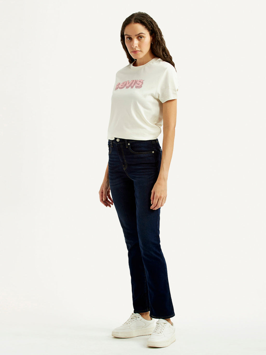 Women's 724 Dark Blue Slim Straight Fit High Rise Jeans