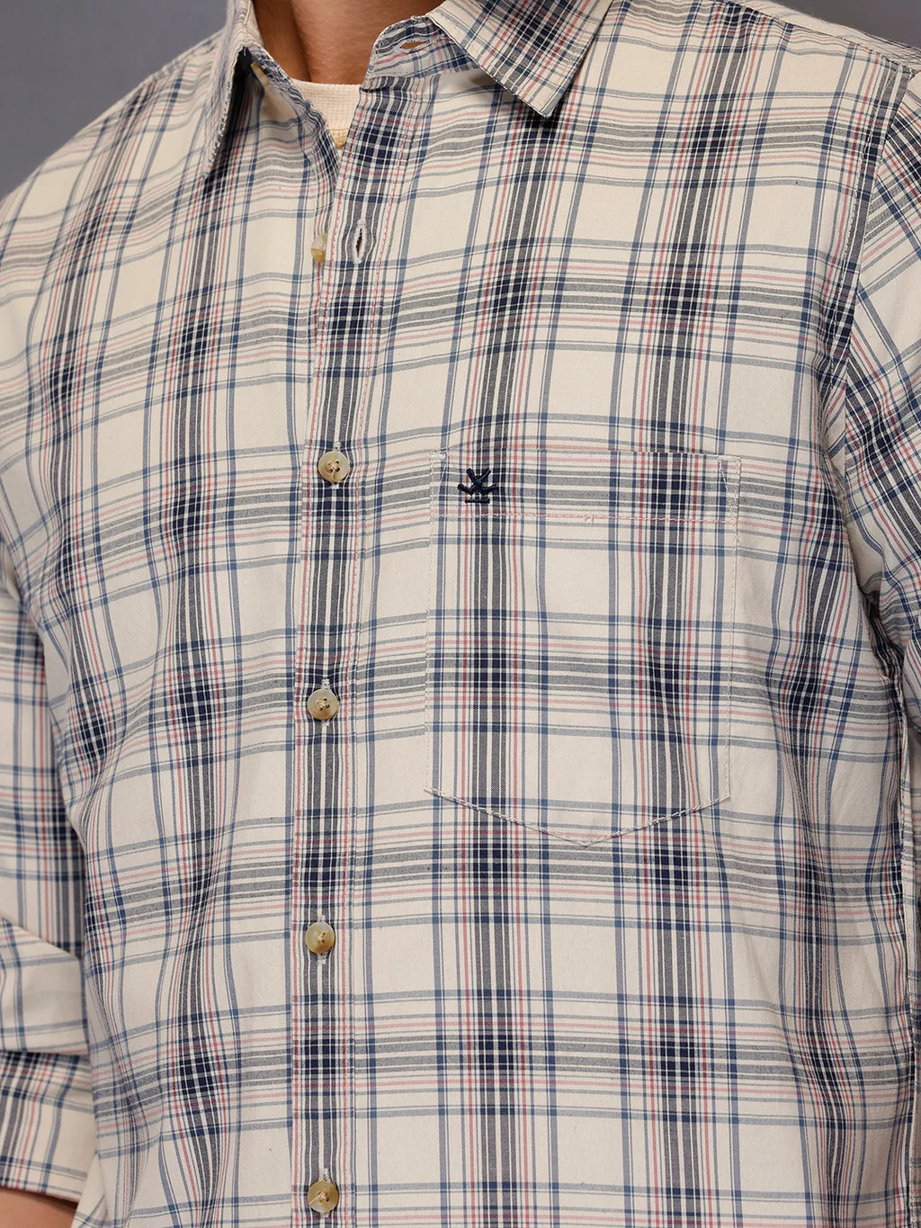 Men’s Neutral Plaid Everyday Shirt | Off White