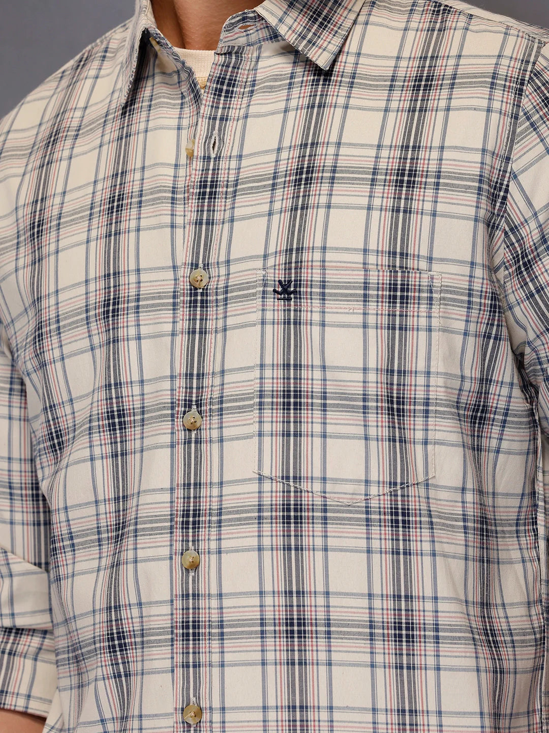 Men’s Neutral Plaid Everyday Shirt | Off White