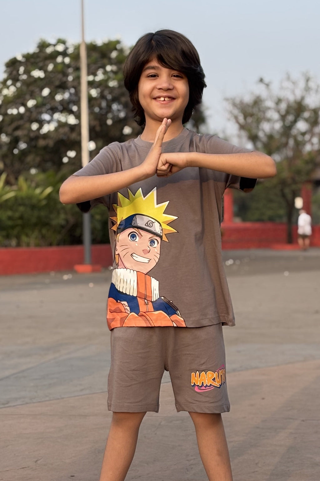 Naruto Iconic Grey Short Set