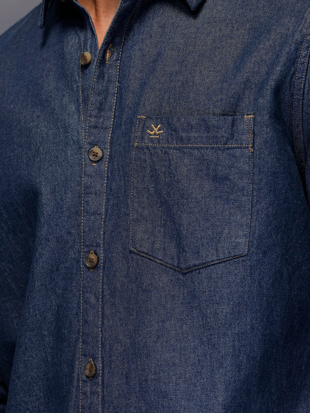 Men's Slim Fit Denim Shirt  |  Blue