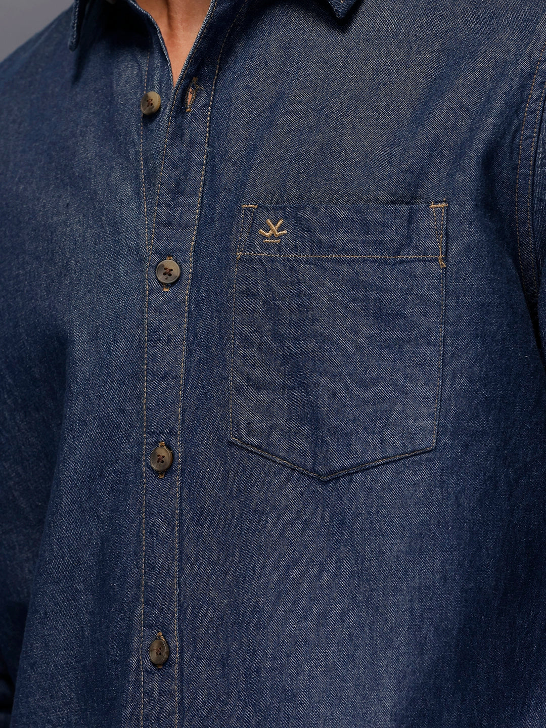 Men's Slim Fit Denim Shirt  |  Blue
