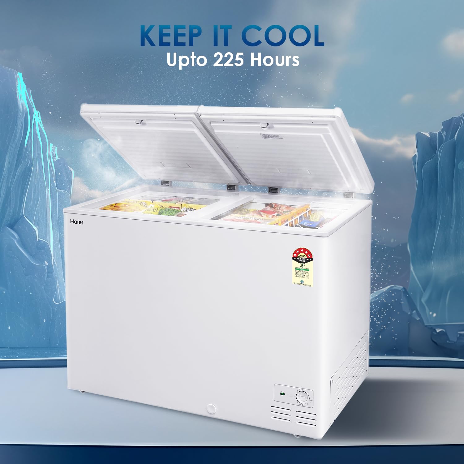 Haier 439 L Double Door Standard Deep Freezer  (White, HFC-500DM5, 5 Star)