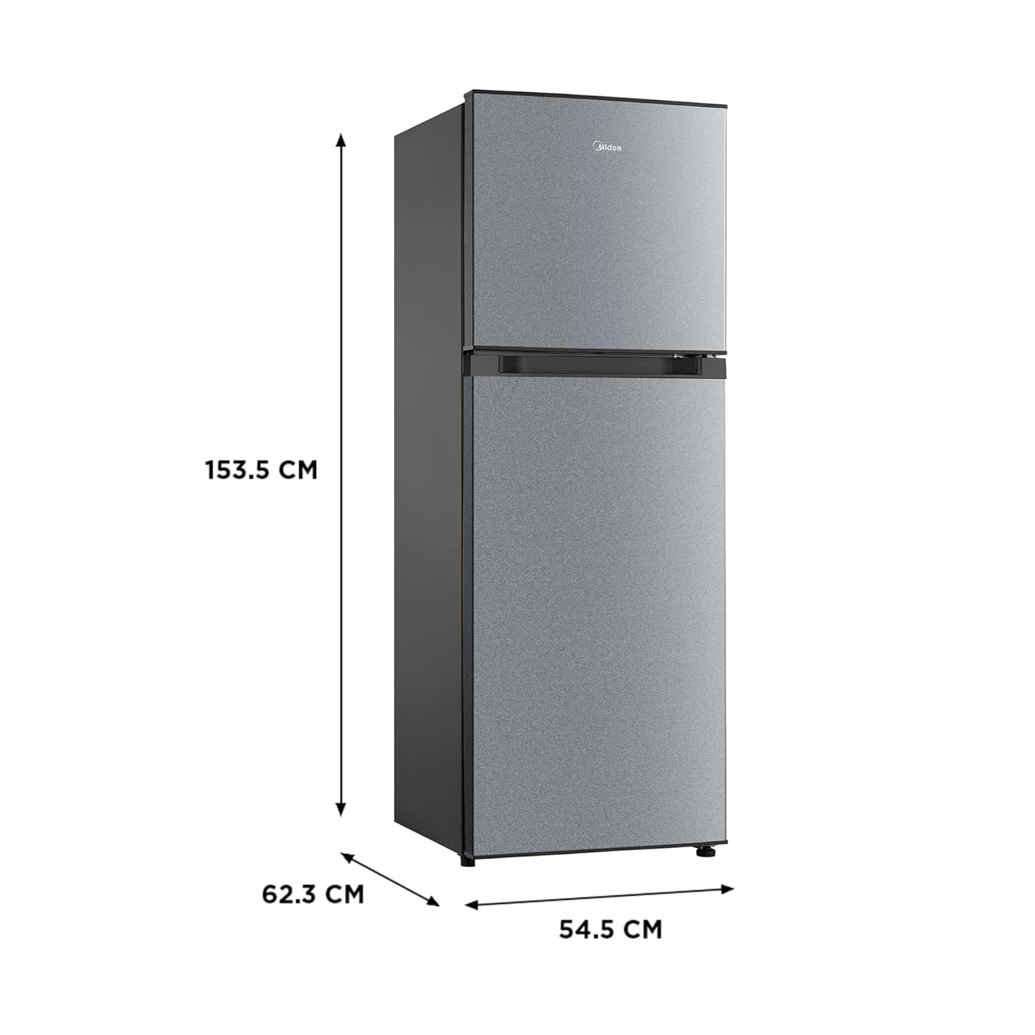 Midea 233 L 2 Star Frost Free Convertible, Real Inverter Double Door Refrigerator (MDRT324FGI50, Crystal Silver)