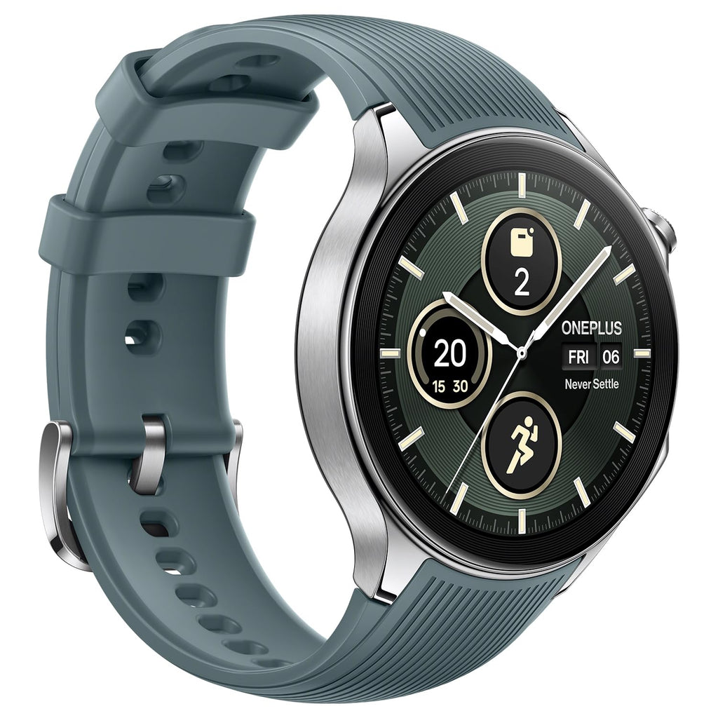 OnePlus Watch 2 with Wear OS 4,Snapdragon W5 Chipset,Upto 100hrs battery life,1.43’’ AMOLED Display,Stainless Steel & Sapphire Crystal build,Dual Frequency GPS,5 ATM, IP68 & BT Calling