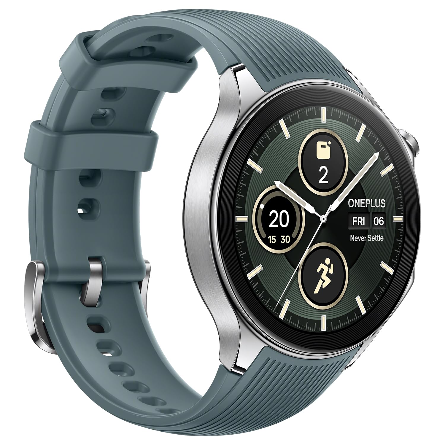 OnePlus Watch 2 with Wear OS 4,Snapdragon W5 Chipset,Upto 100hrs battery life,1.43’’ AMOLED Display,Stainless Steel & Sapphire Crystal build,Dual Frequency GPS,5 ATM, IP68 & BT Calling
