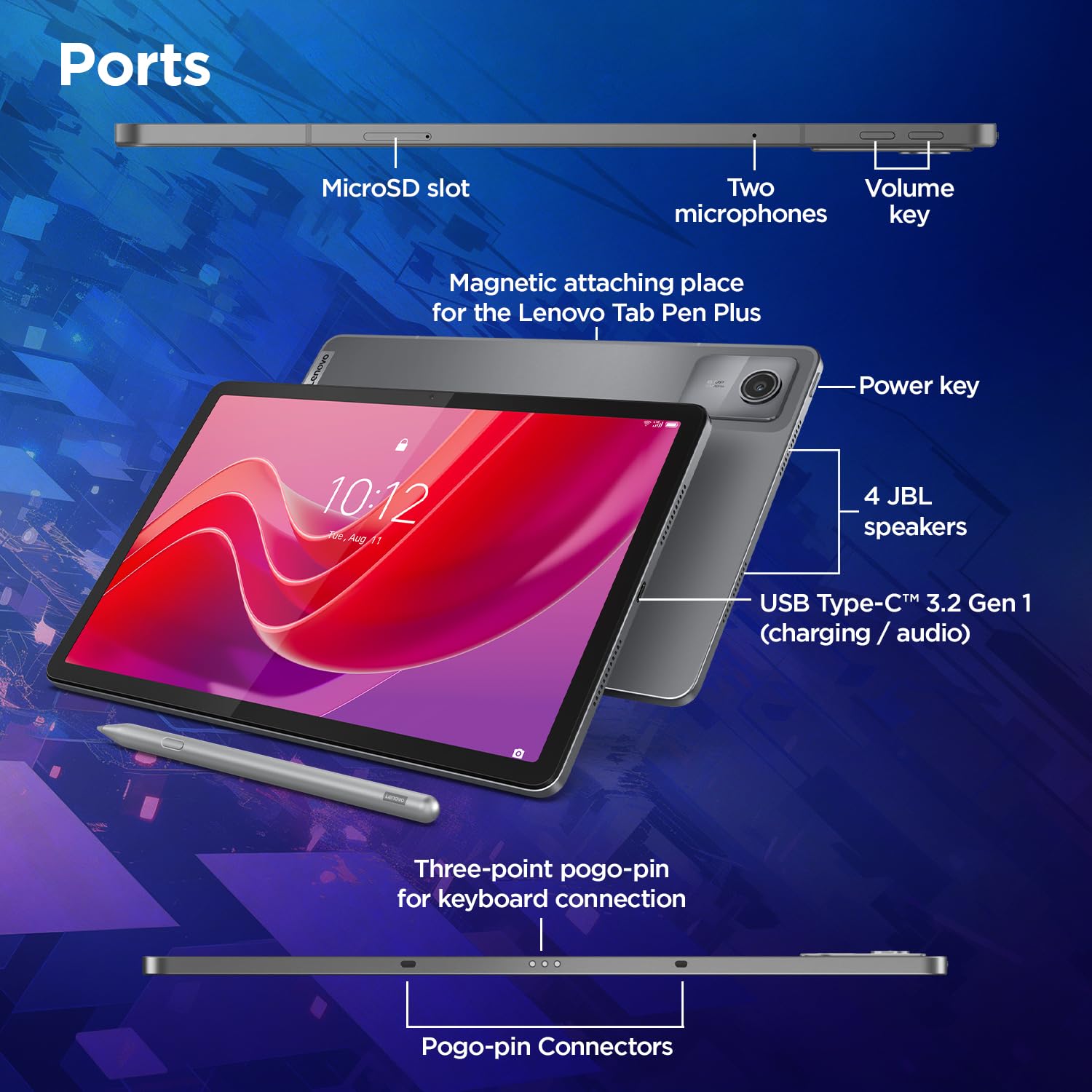 Lenovo Idea Tab Smartchoice |11" Display, 2.5K Resolution, 90Hz Refresh|8GB RAM, 256GB ROM| MediaTek Dimensity 6300| 7040mAh|4 Speakers| USB-C |Wi-Fi | Luna Grey